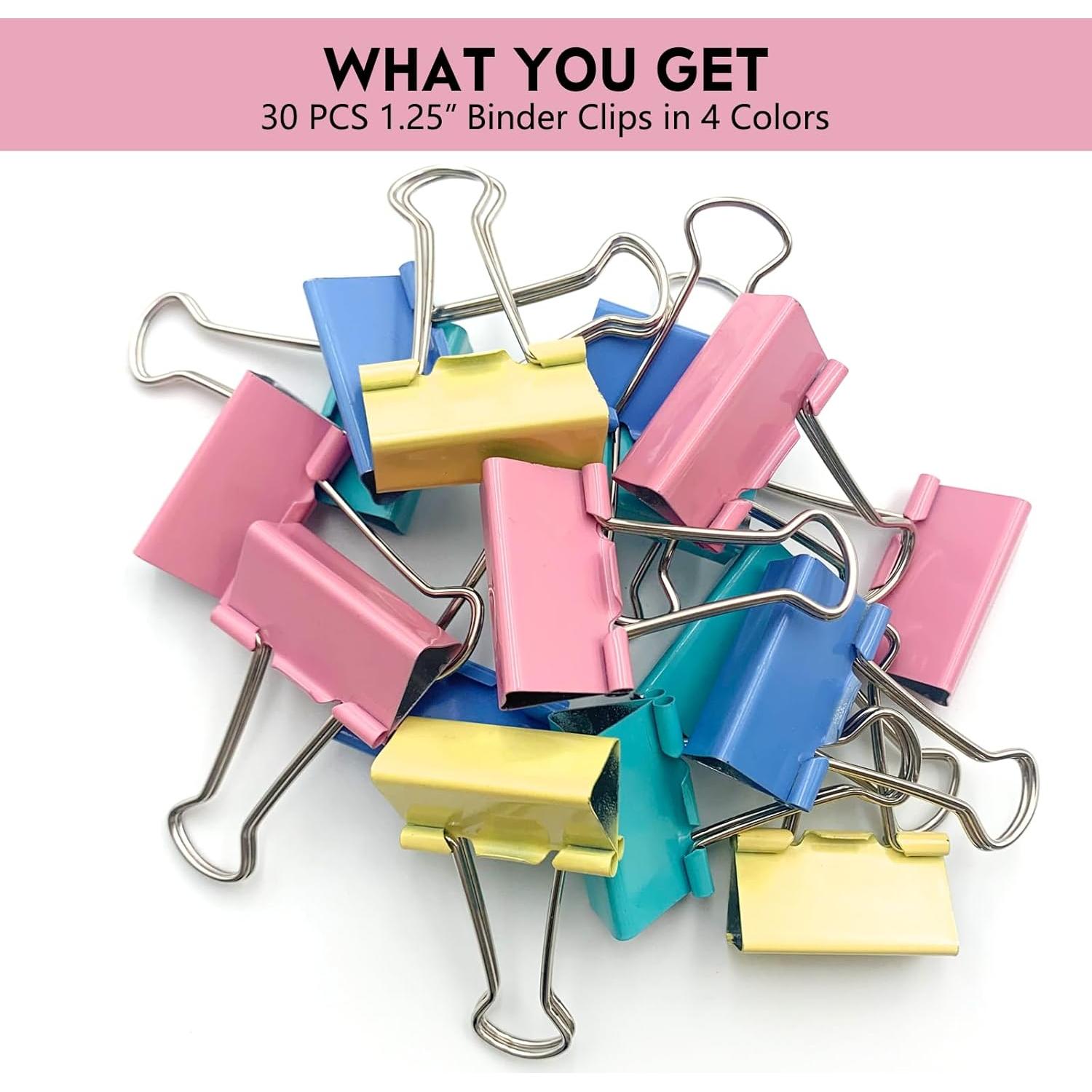 Set de 25 Clips de Carpeta Medianos FJCTER Multicolor 32 mm