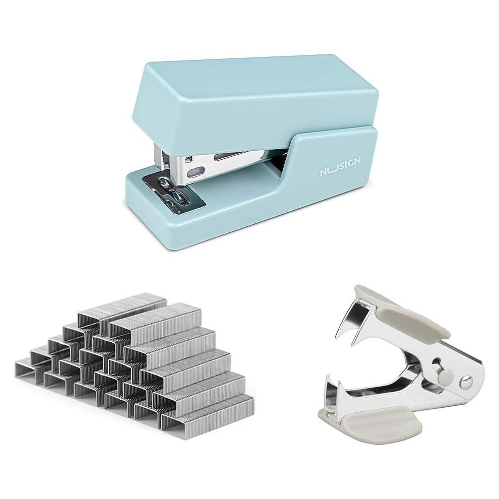 Mini Grapadora Leven Azul 20 Hojas con 640 Grapas