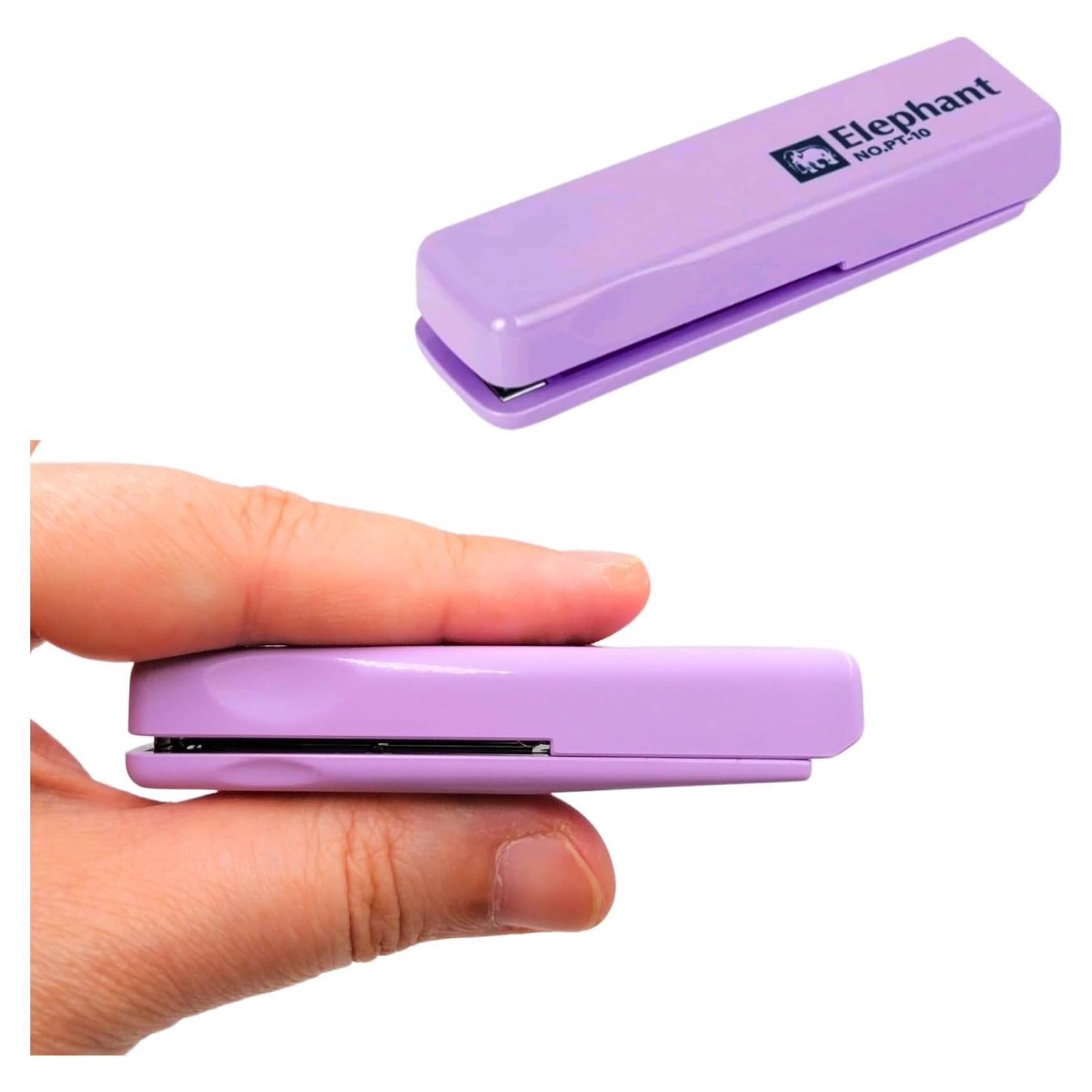 Mini Grapadora Portátil Genérico Púrpura Compacta 10 Hojas