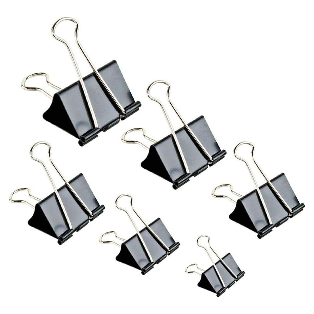 Clips de Encuadernación Apoulin - 130 Piezas Variadas Negros