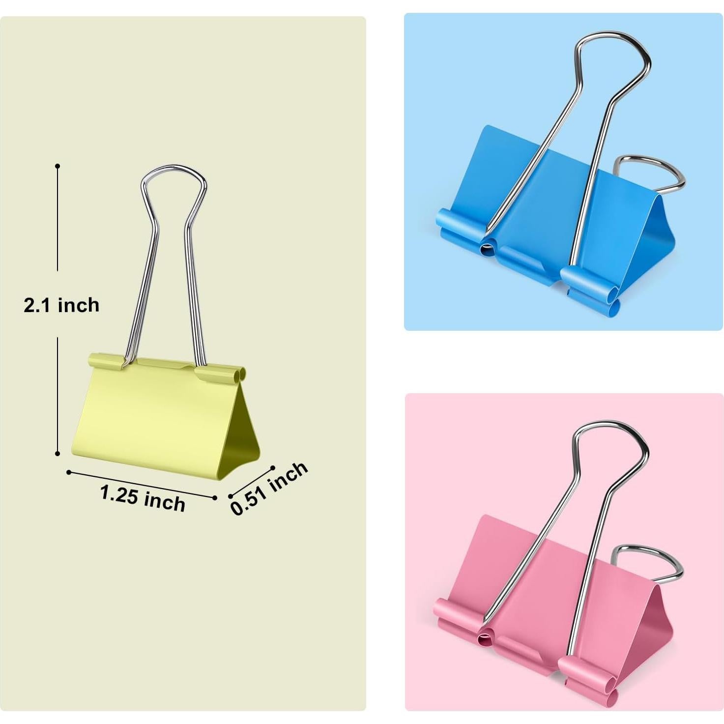 Clips de Encuadernación Medianos Ufmarine 3.2 cm 40 Pcs Coloridos