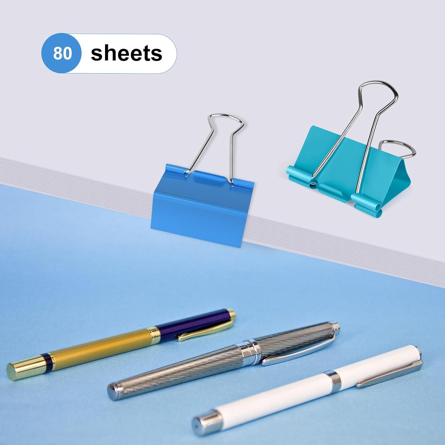 Clips de Encuadernación Medianos Ufmarine 3.2 cm 40 Pcs Coloridos