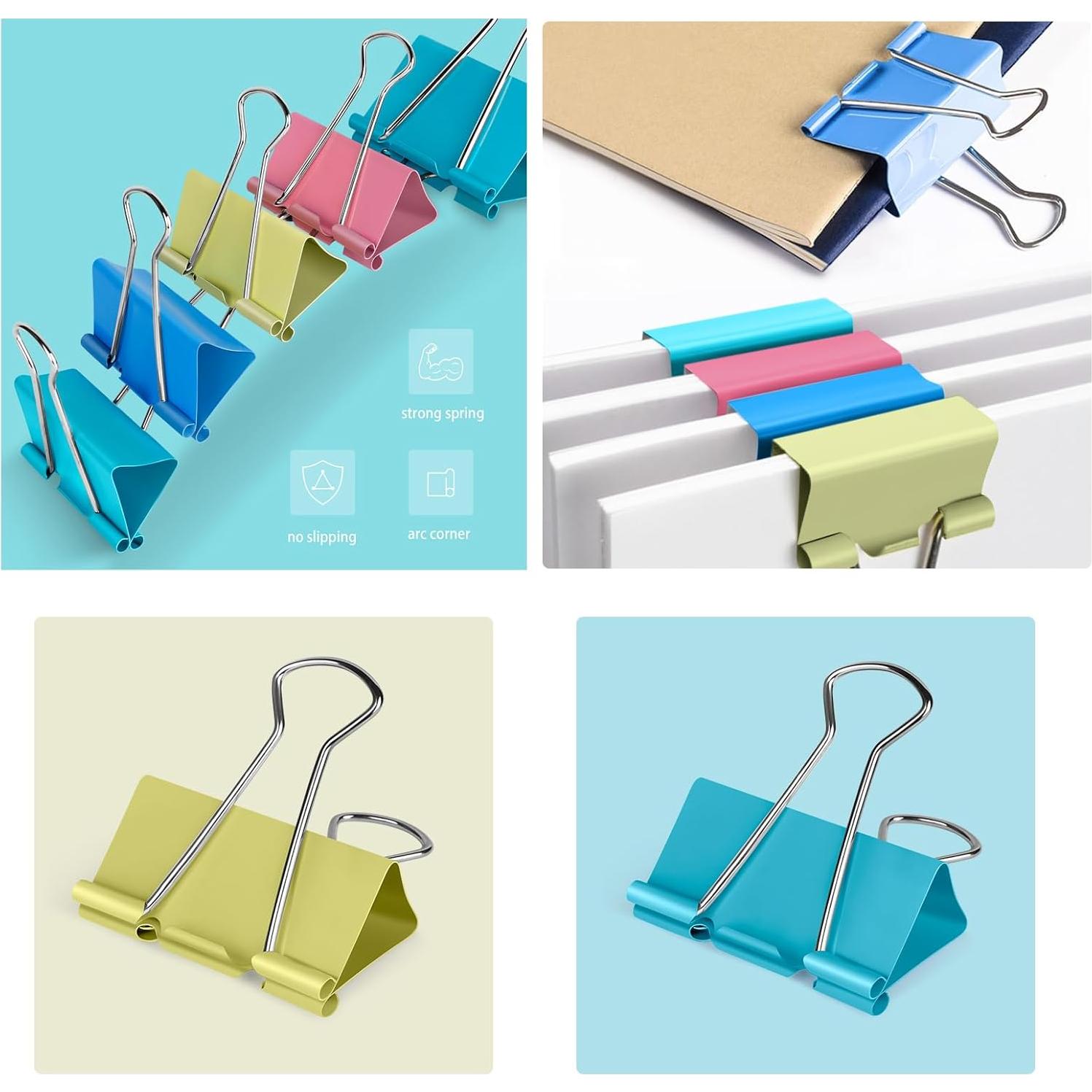 Clips de Encuadernación Medianos Ufmarine 3.2 cm 40 Pcs Coloridos