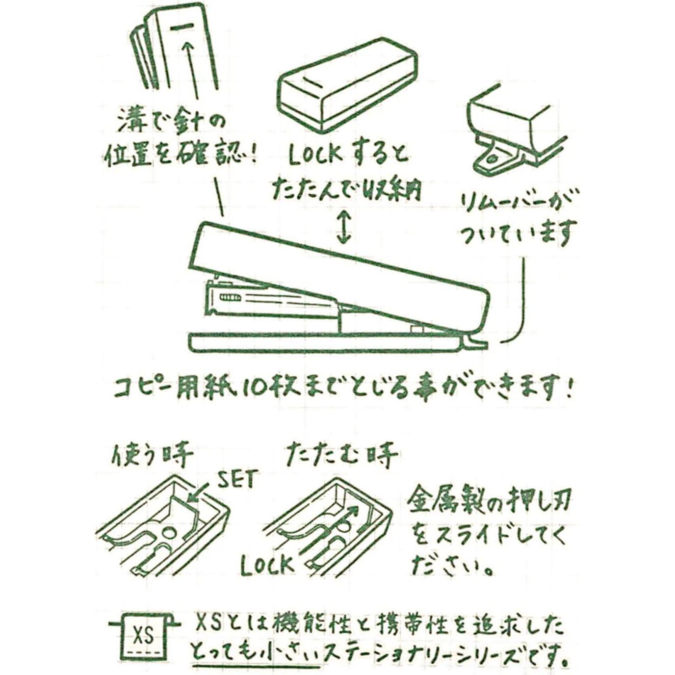 Grapadora Compacta Midori XS Blanca 10 Sujetadores