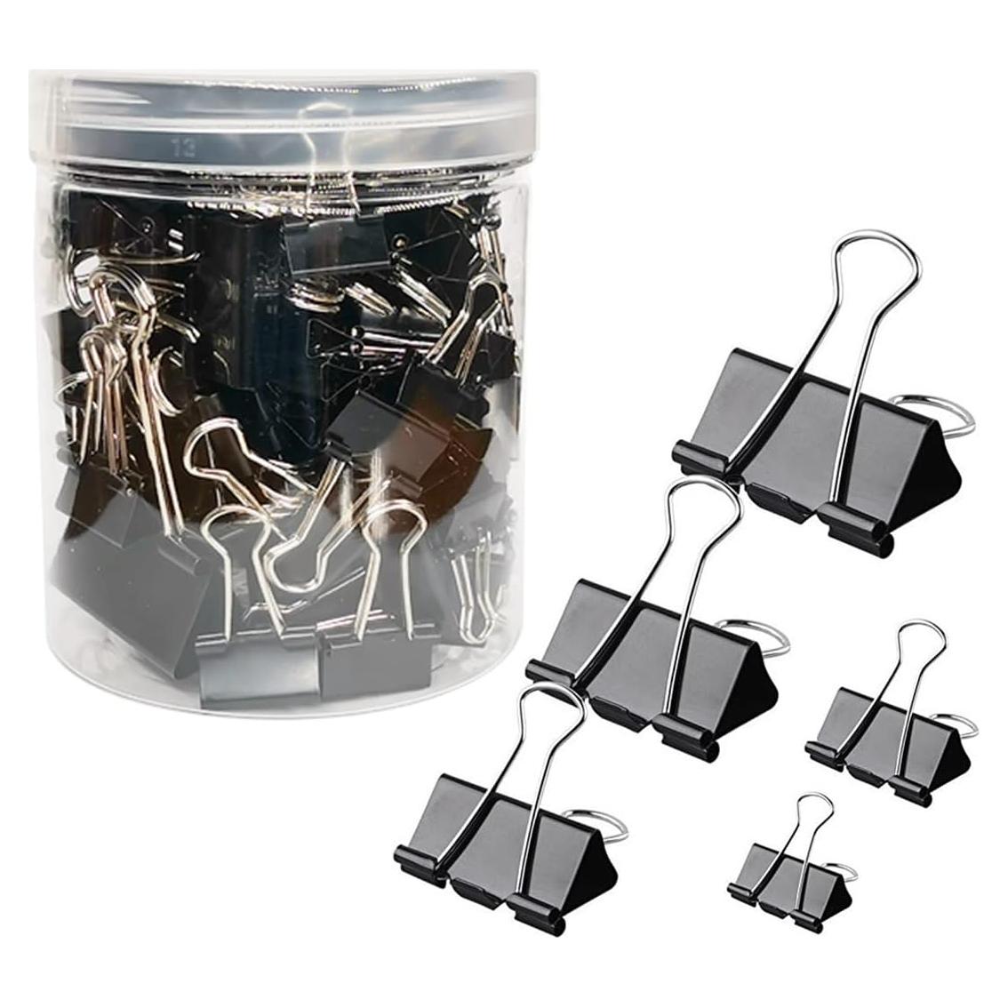 120 Clips de Carpeta Otylzto con Contenedor Transparente