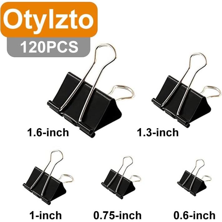 120 Clips de Carpeta Otylzto con Contenedor Transparente