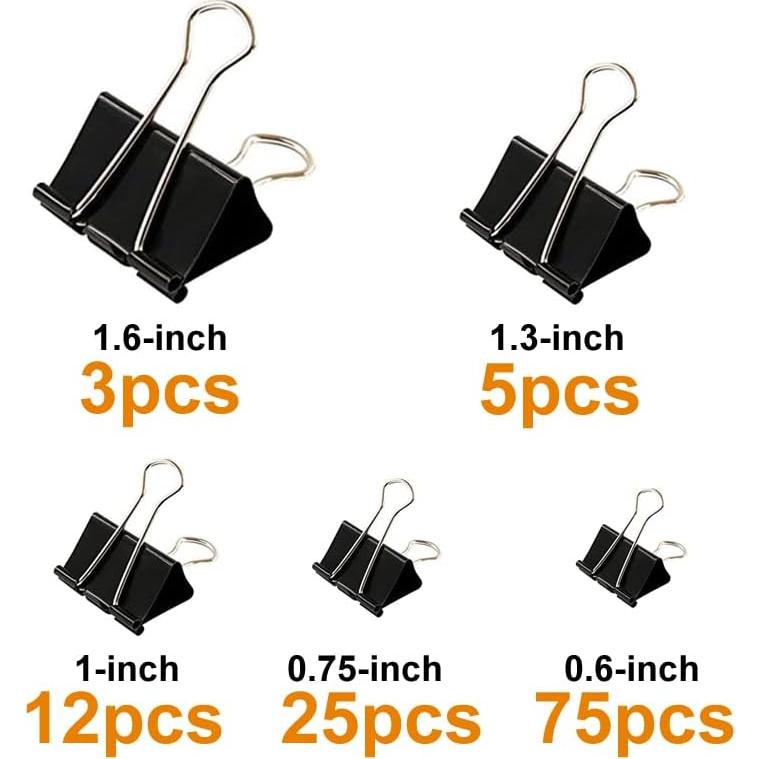 120 Clips de Carpeta Otylzto con Contenedor Transparente