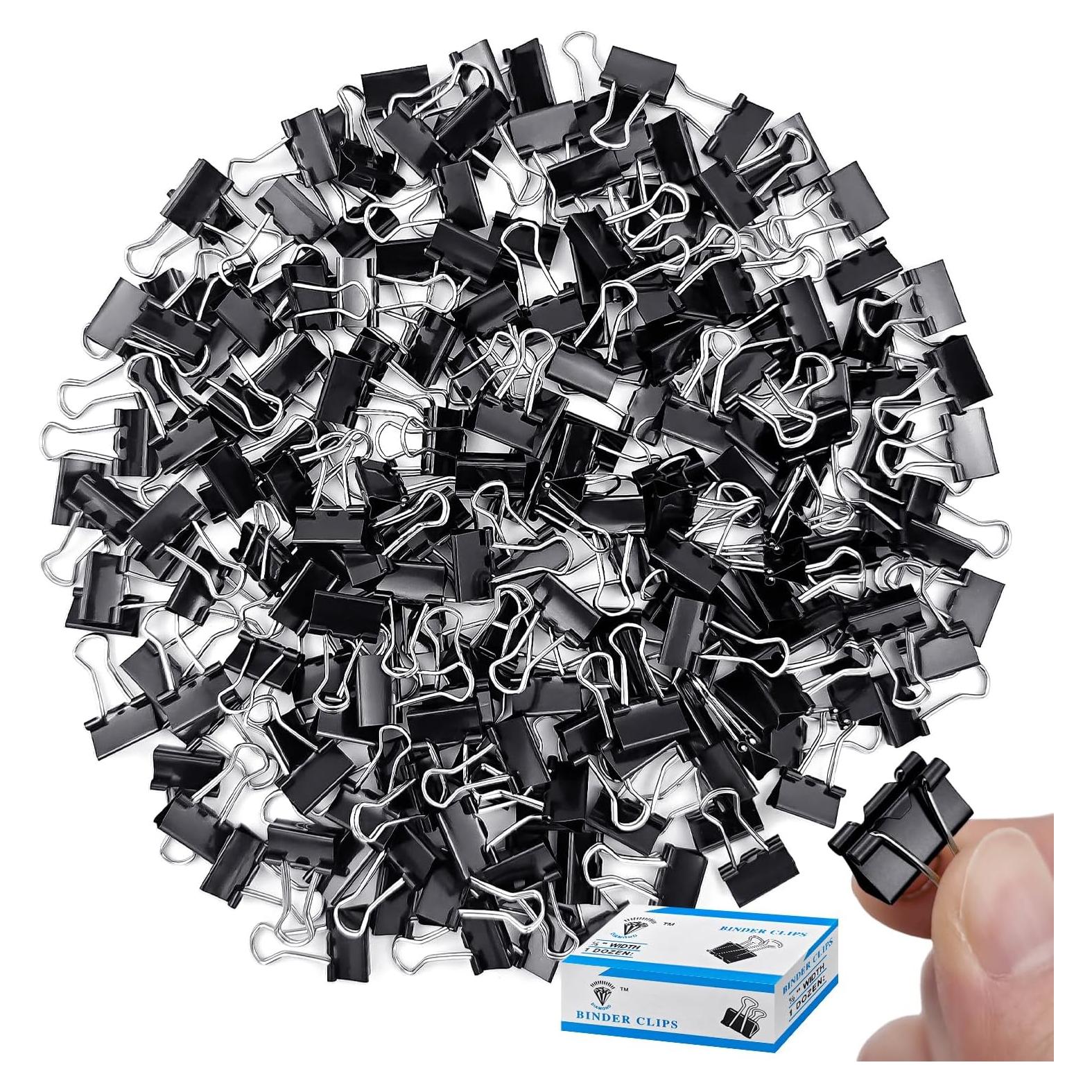 240 Clips de Carpeta Negros JIURUN 15mm Reutilizables
