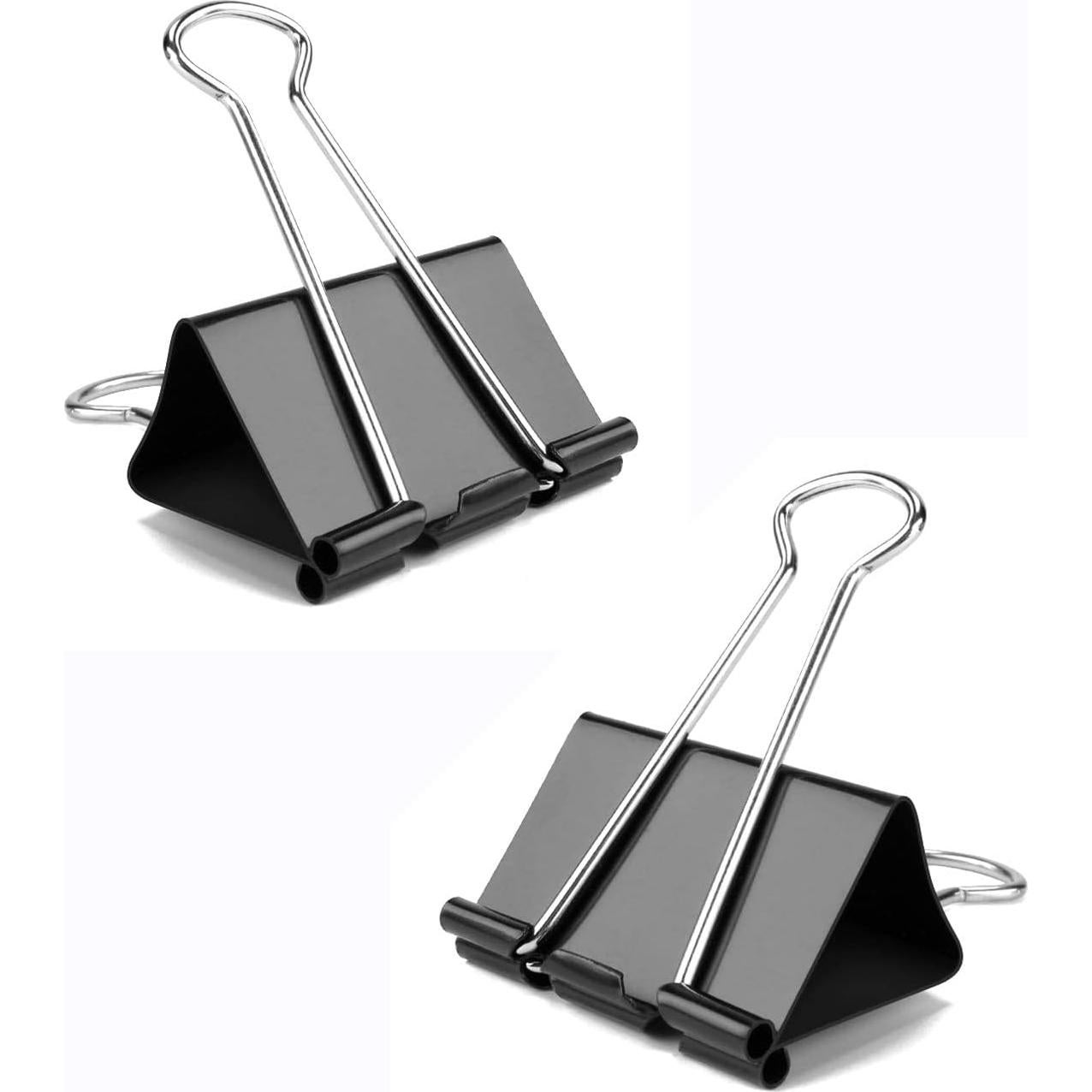 Clip de carpeta mediano Makanu 3.18 cm negro paquete 48