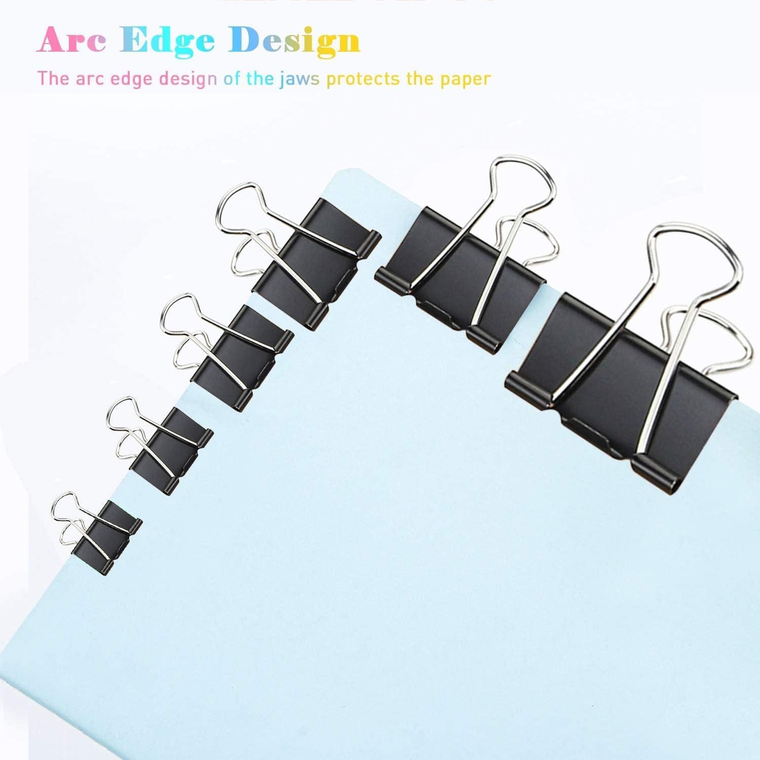 Clip de carpeta mediano Makanu 3.18 cm negro paquete 48