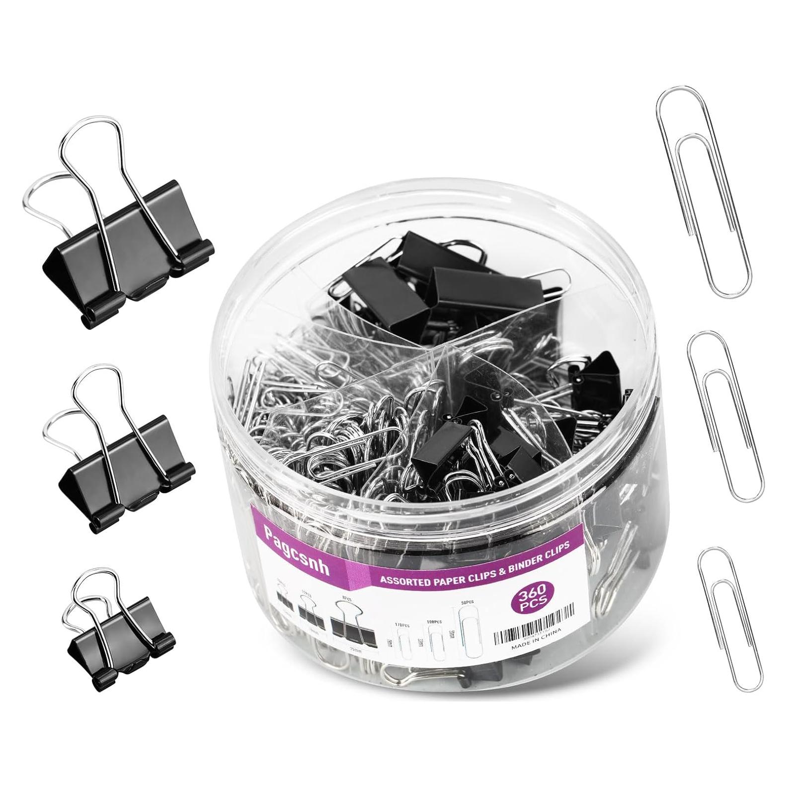 Set de 360 Clips y Sujetapapeles Pagcsnh Variados 230g
