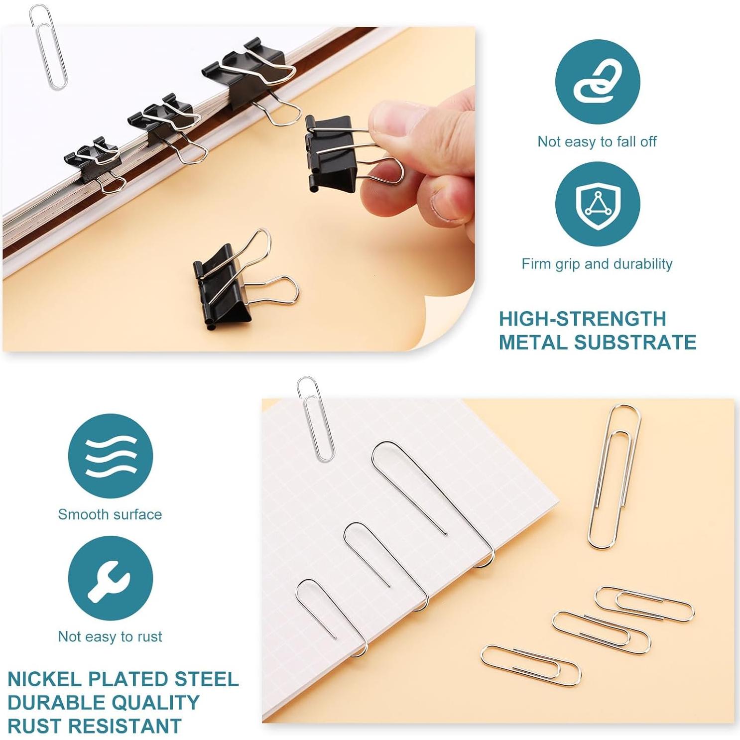 Set de 360 Clips y Sujetapapeles Pagcsnh Variados 230g