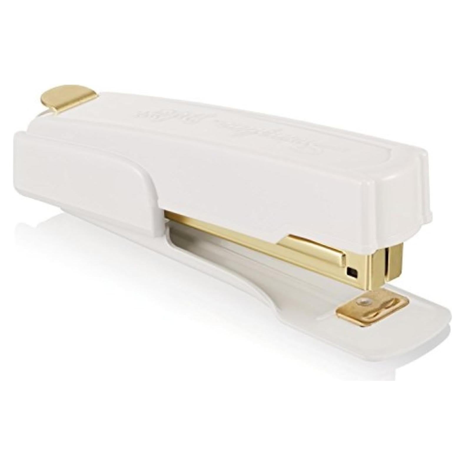 Grapadora Vintage Swingline Blanca y Dorada, 20 Hojas, Metal