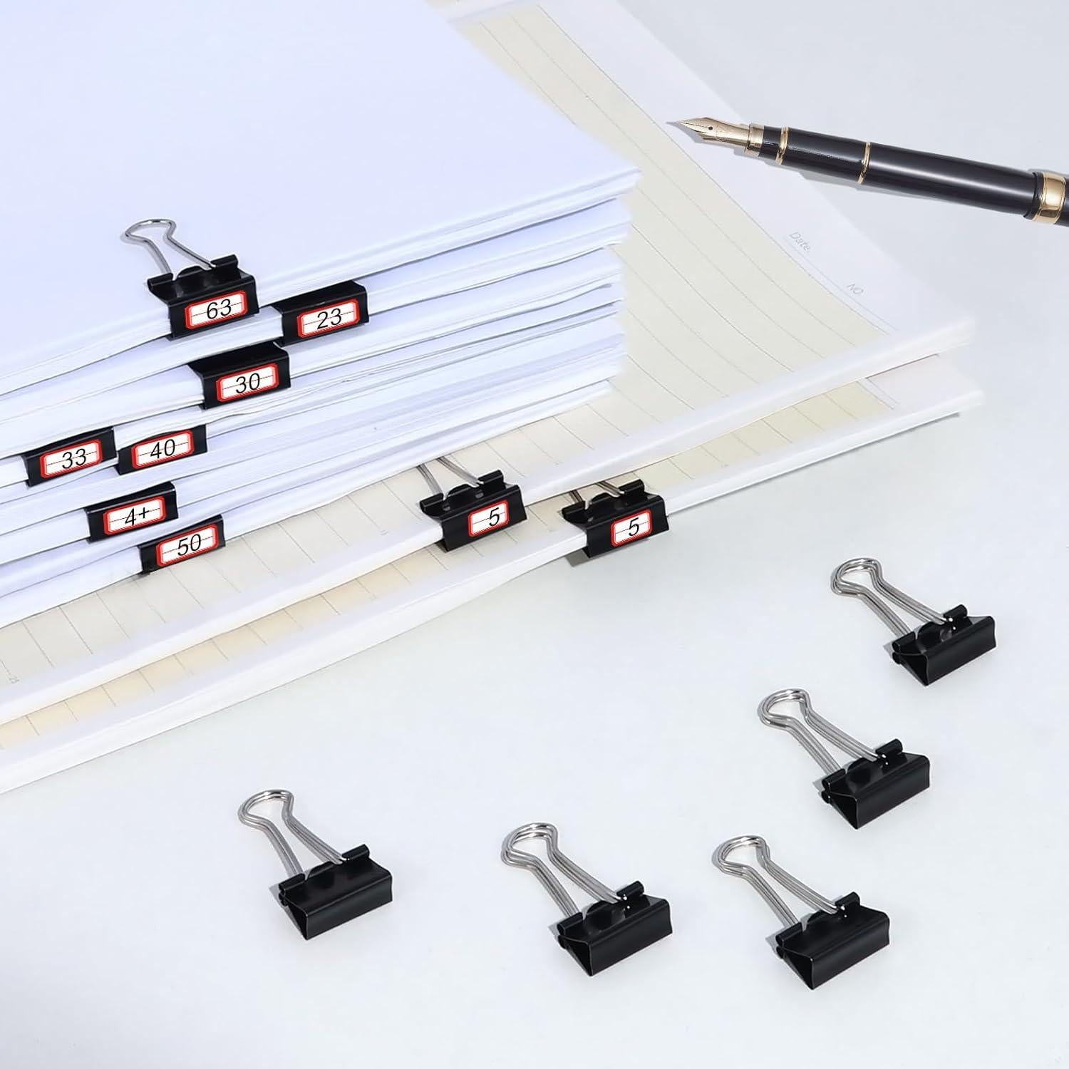 Clips de Carpeta Pequeños Ufmarine 60 Pcs 1.9 cm Negro