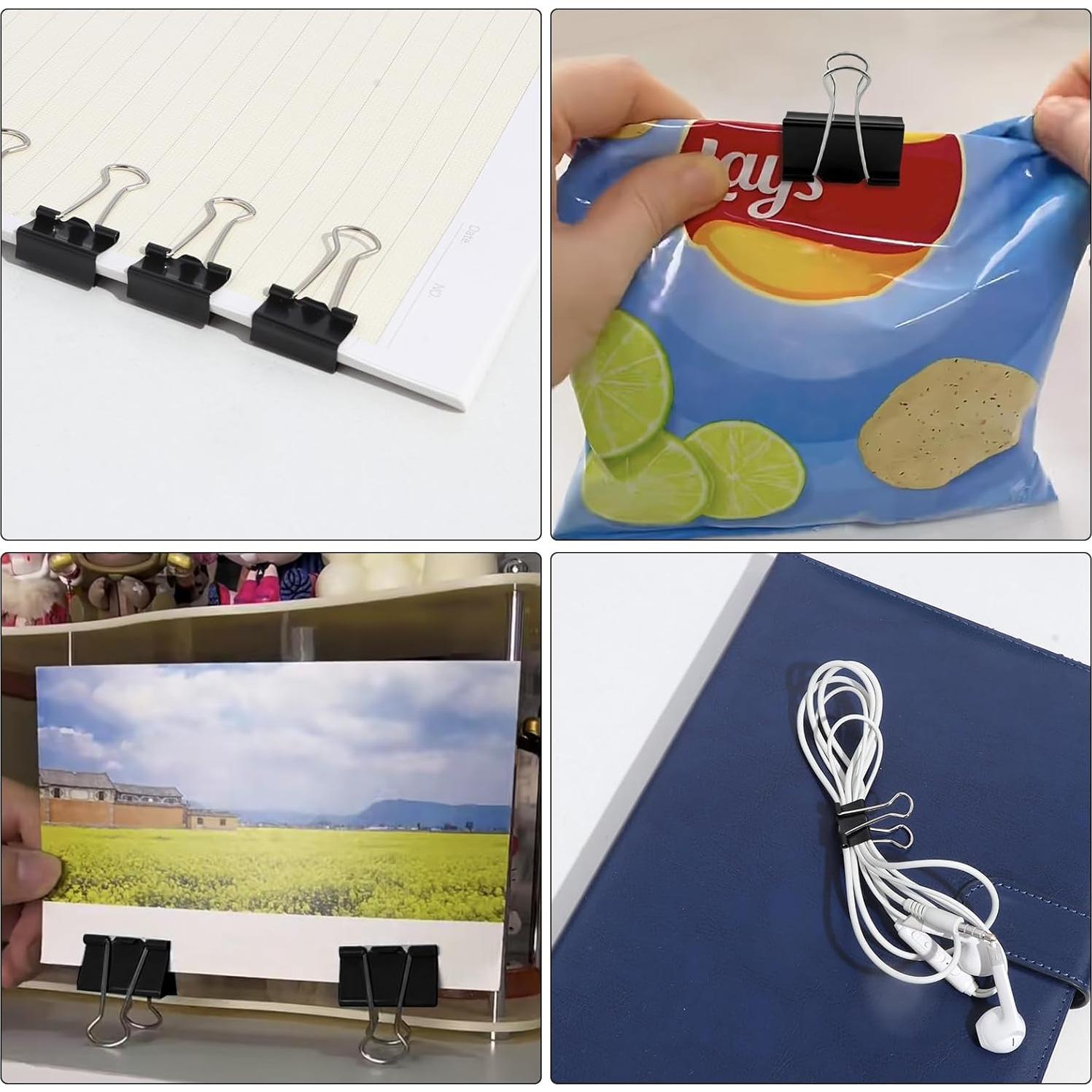 Clips de Carpeta Pequeños Ufmarine 60 Pcs 1.9 cm Negro