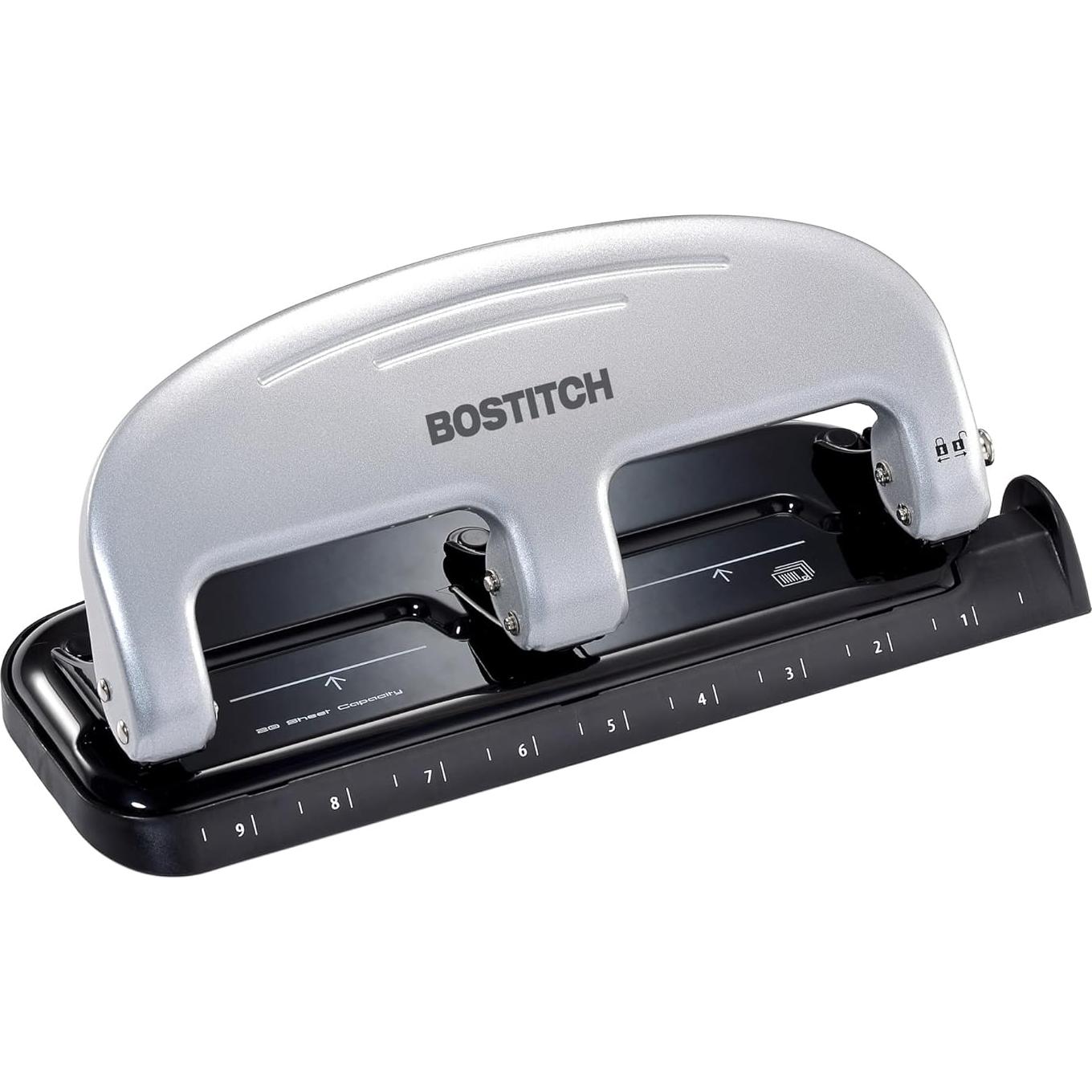 Perforadora Bostitch EZ Squeeze 3 agujeros 20 hojas metal