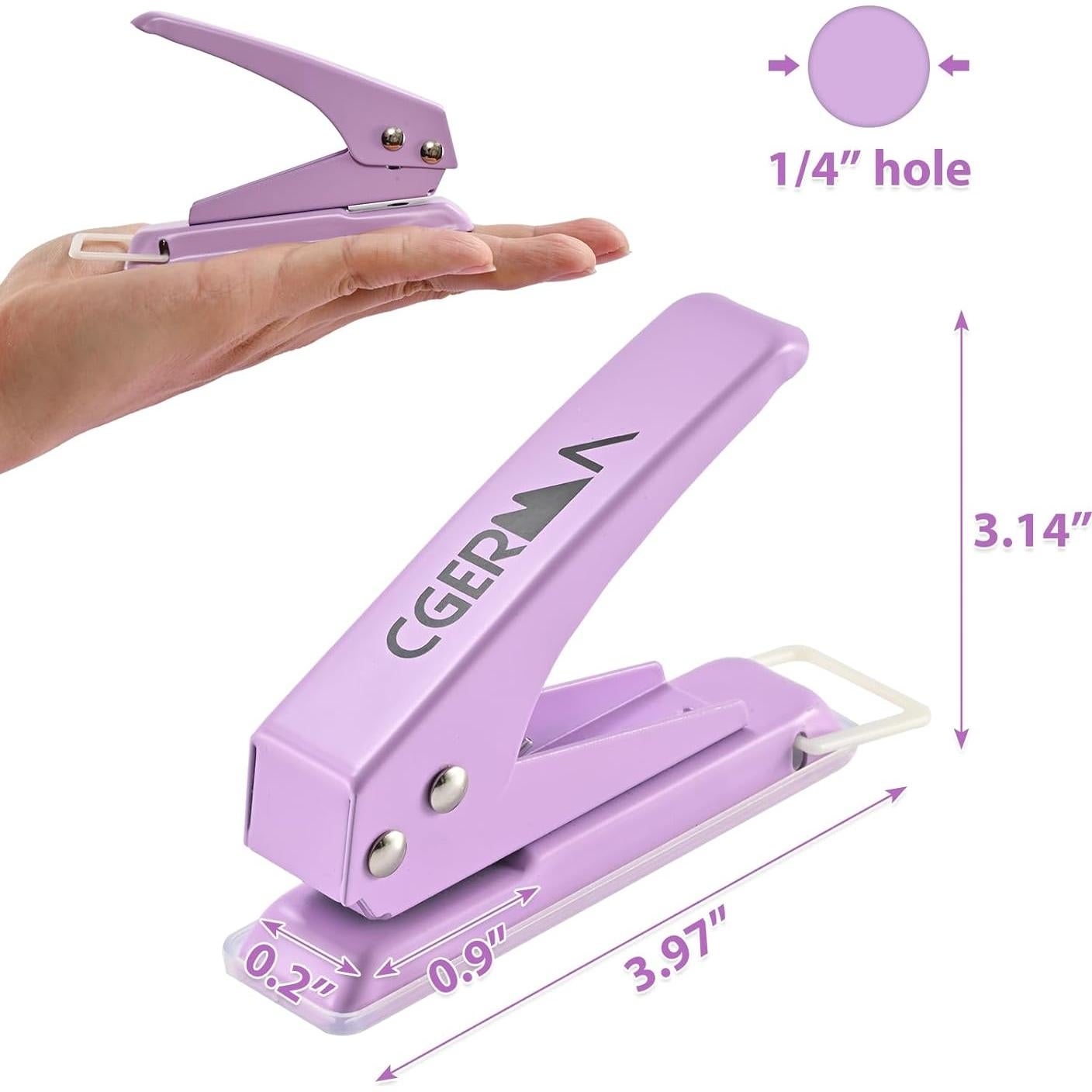 Perforadora de Un Solo Orificio Cgerma 0.64 cm 15 Hojas Púrpura