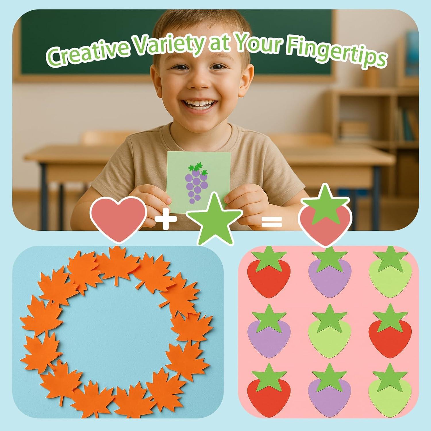 Perforadora de Papel LOVEINUSA 10 Formas Multicolor para Manualidades