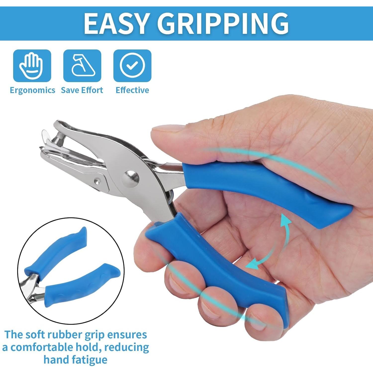 Perforadora de Papel NIUBIER 2 Piezas 1/4" y 1/8" Azul