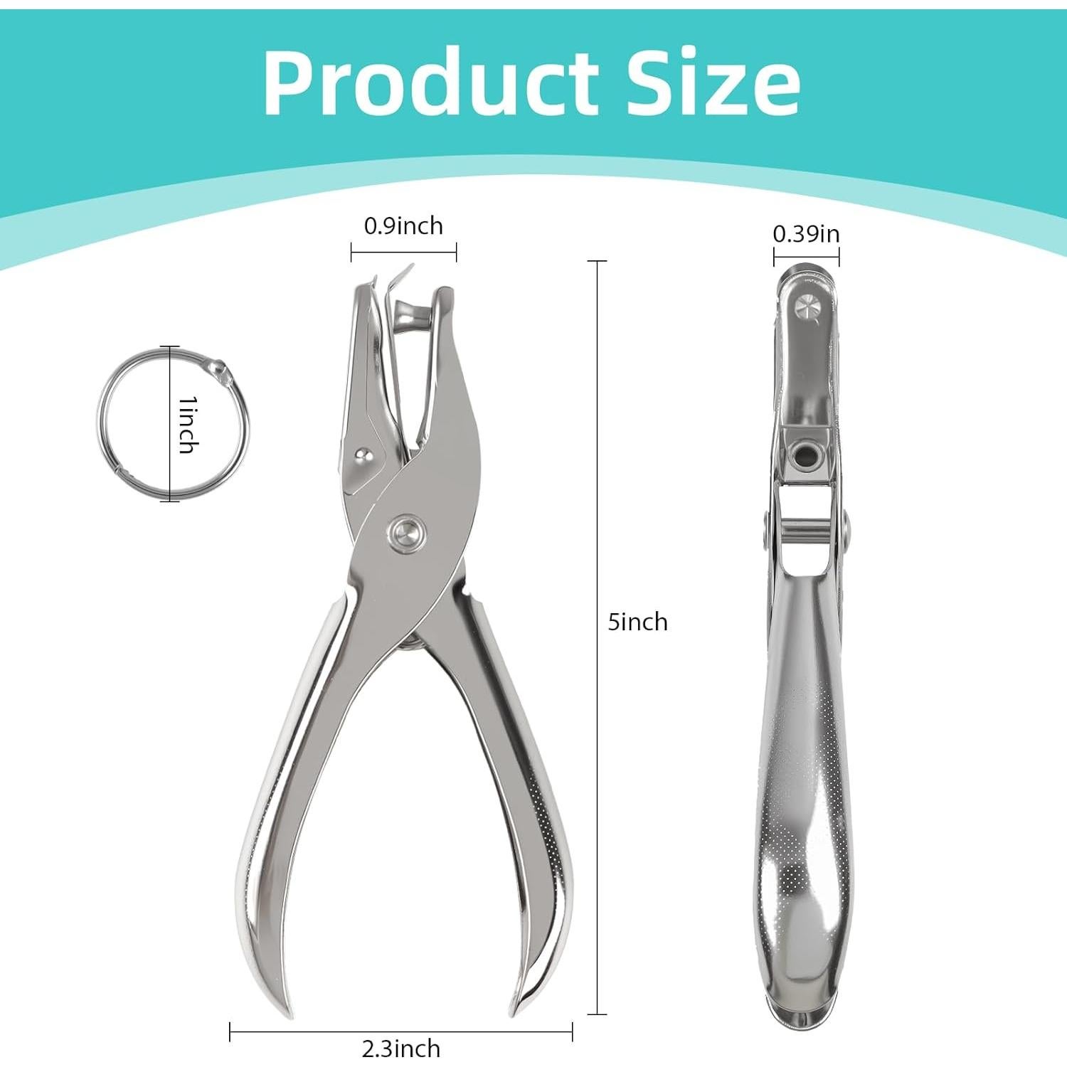 Perforadora de un agujero Oligei Plata con 10 anillos de encuadernación