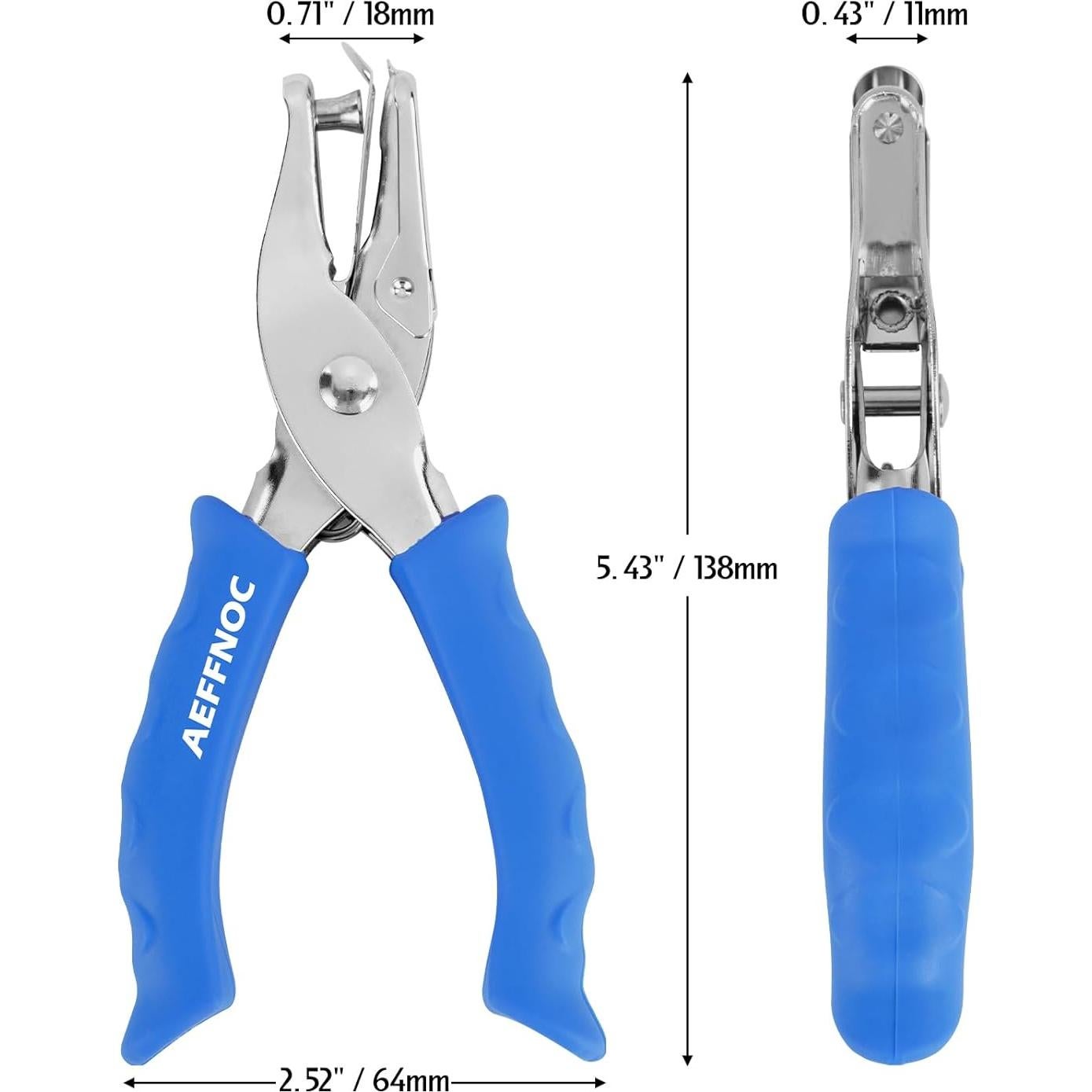 Perforadora de un solo agujero AEFFNOC Azul 6 hojas 1/4"