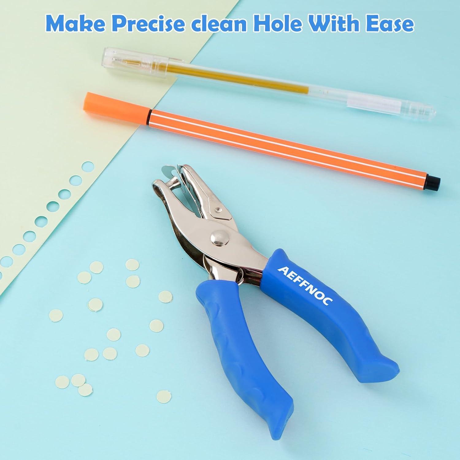 Perforadora de un solo agujero AEFFNOC Azul 6 hojas 1/4"