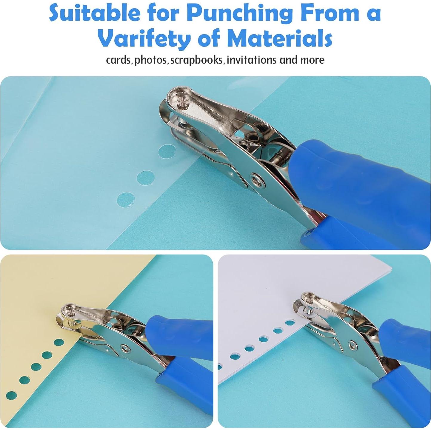 Perforadora de un solo agujero AEFFNOC Azul 6 hojas 1/4"