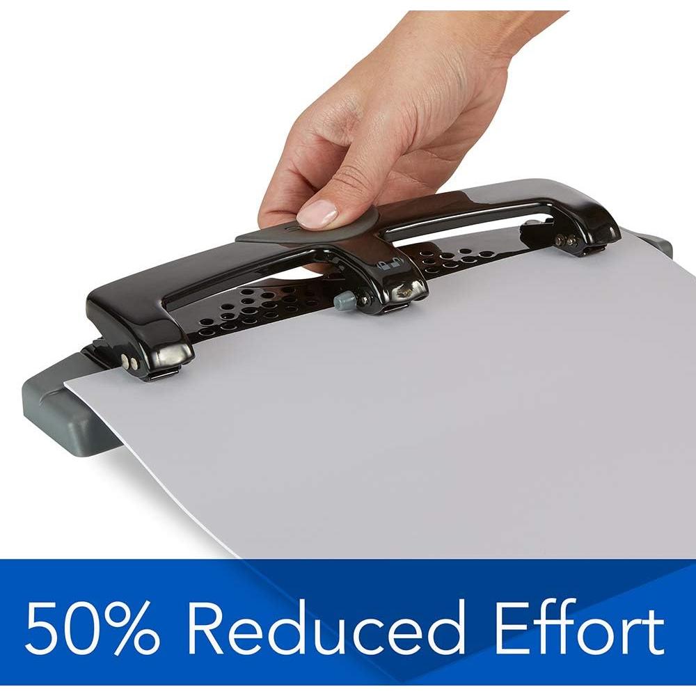 Perforadora de 3 Agujeros Swingline SmartTouch 20 Hojas Metal Negro