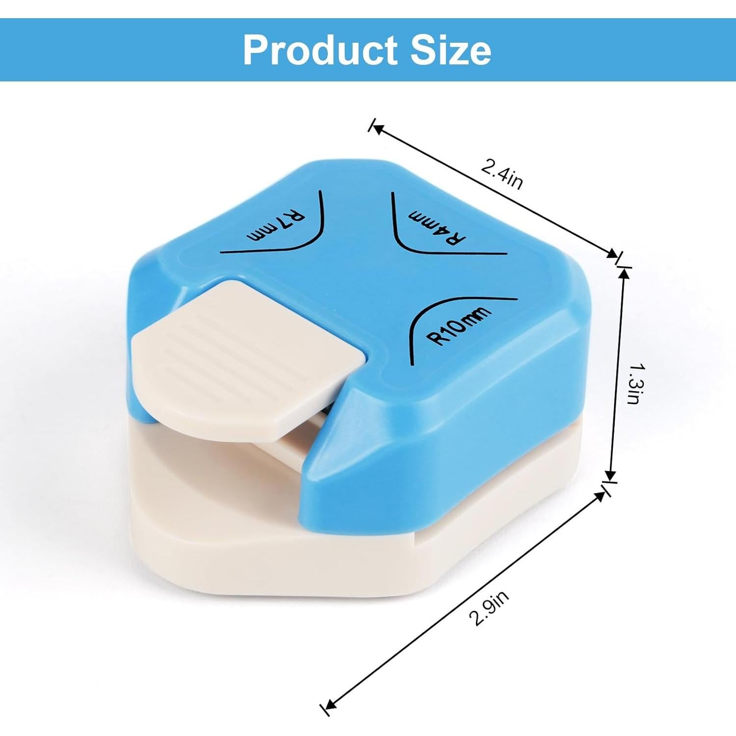 Perforadora de Esquinas Redondeadas MECHEER 3 en 1 - Azul