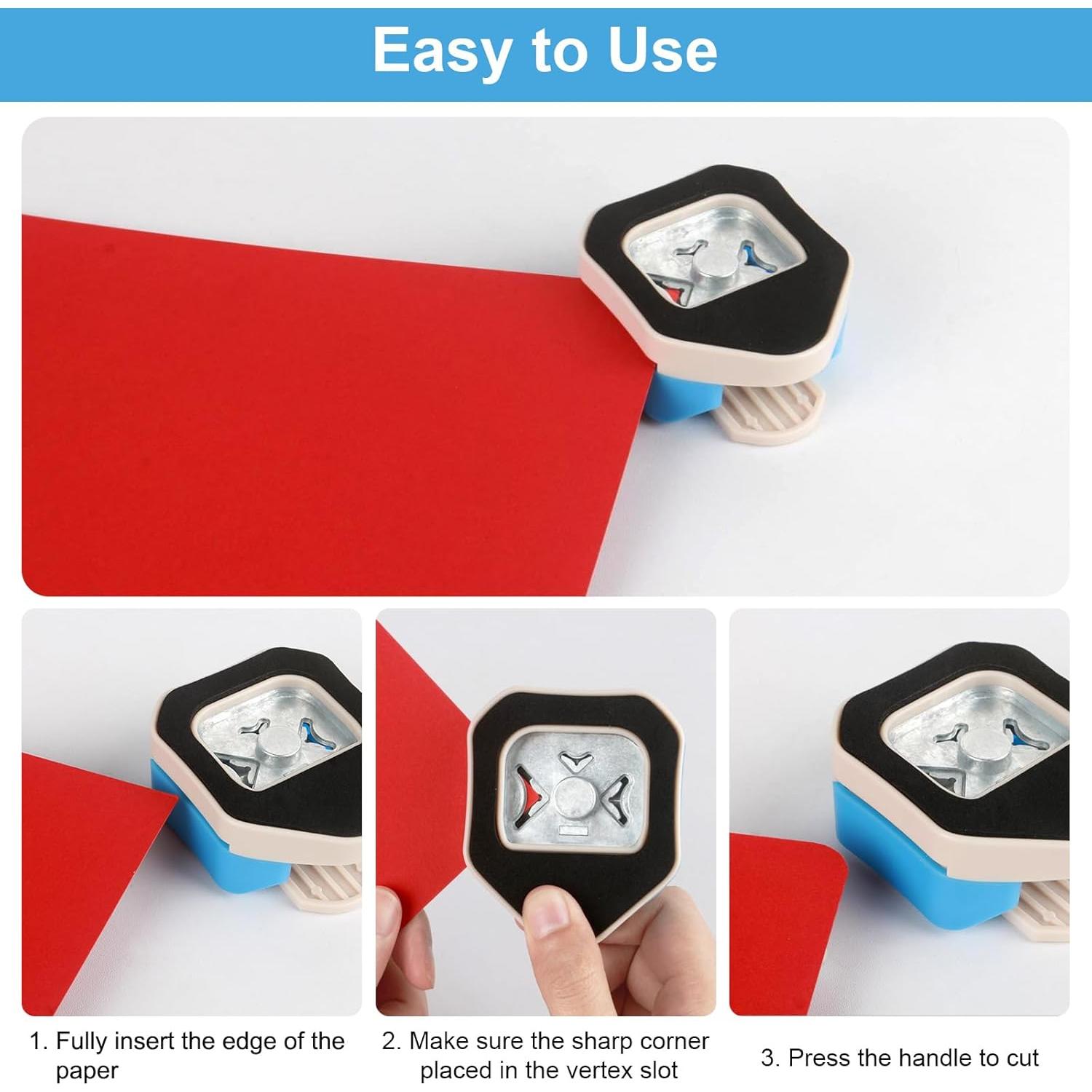 Perforadora de Esquinas Redondeadas MECHEER 3 en 1 - Azul