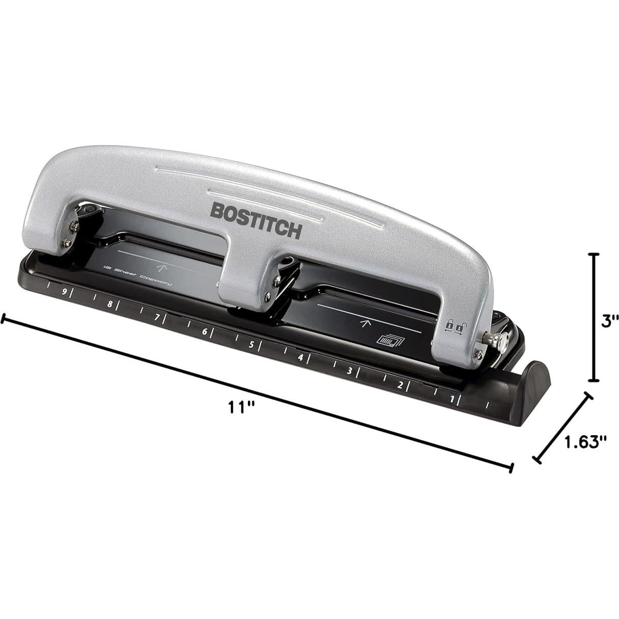Perforadora Bostitch Office inPRESS 12 Metal 3 Agujeros