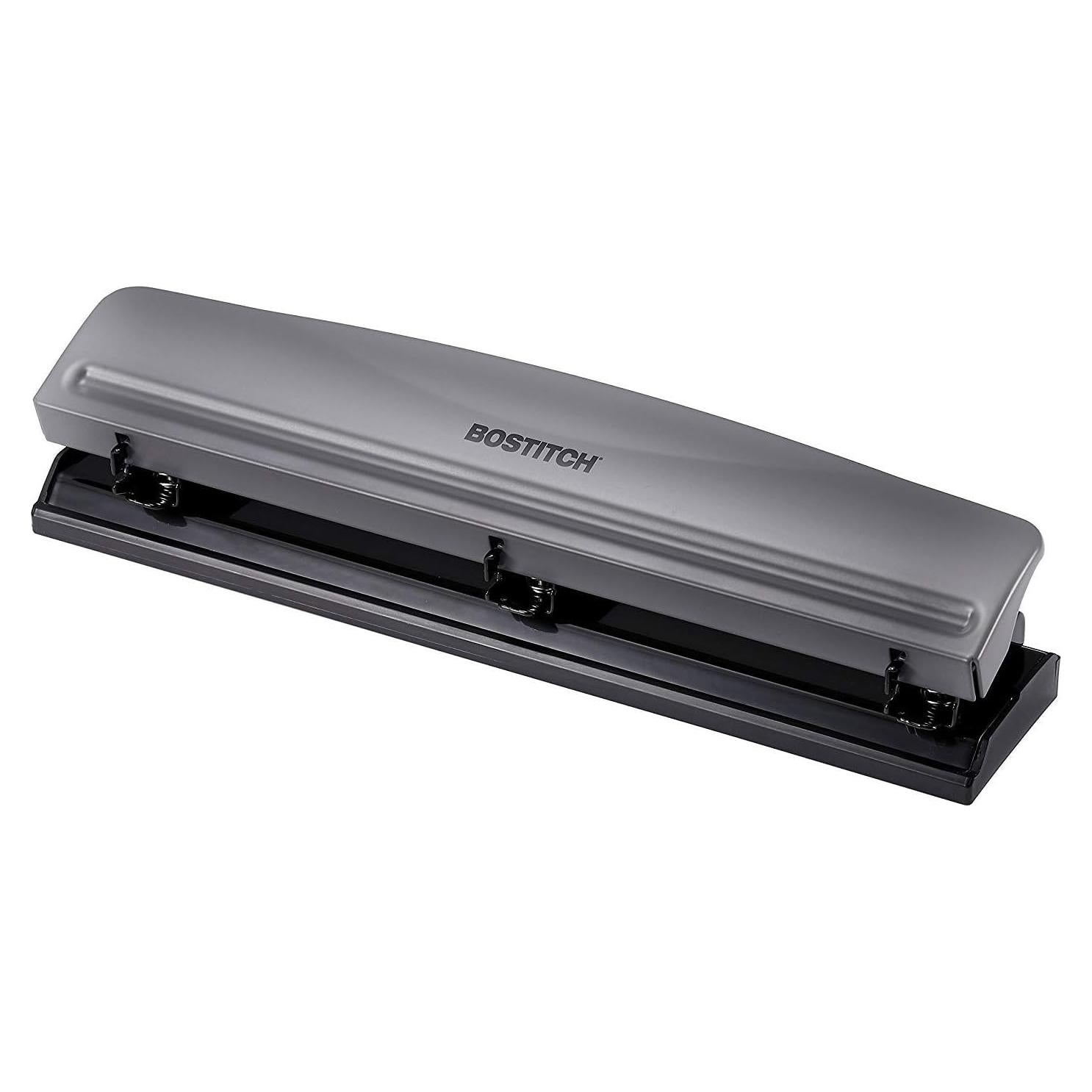 Perforadora Bostitch 3 Agujeros Metal 12 Hojas Gris