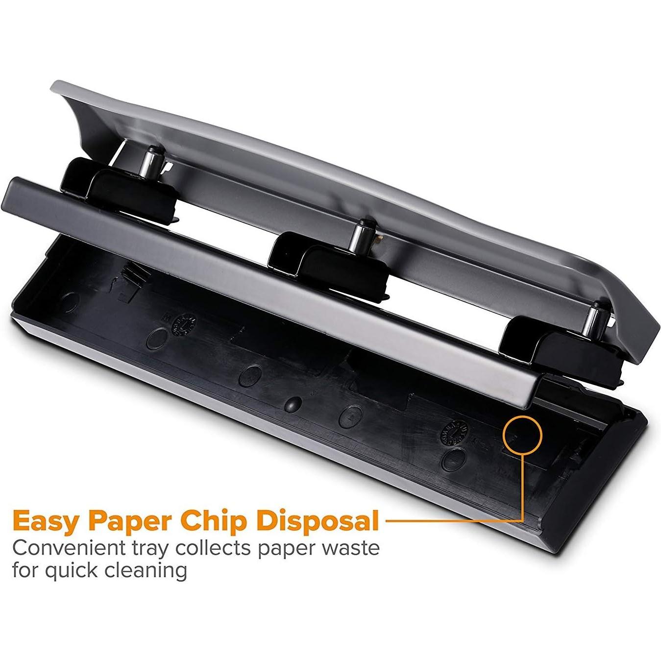 Perforadora Bostitch 3 Agujeros Metal 12 Hojas Gris