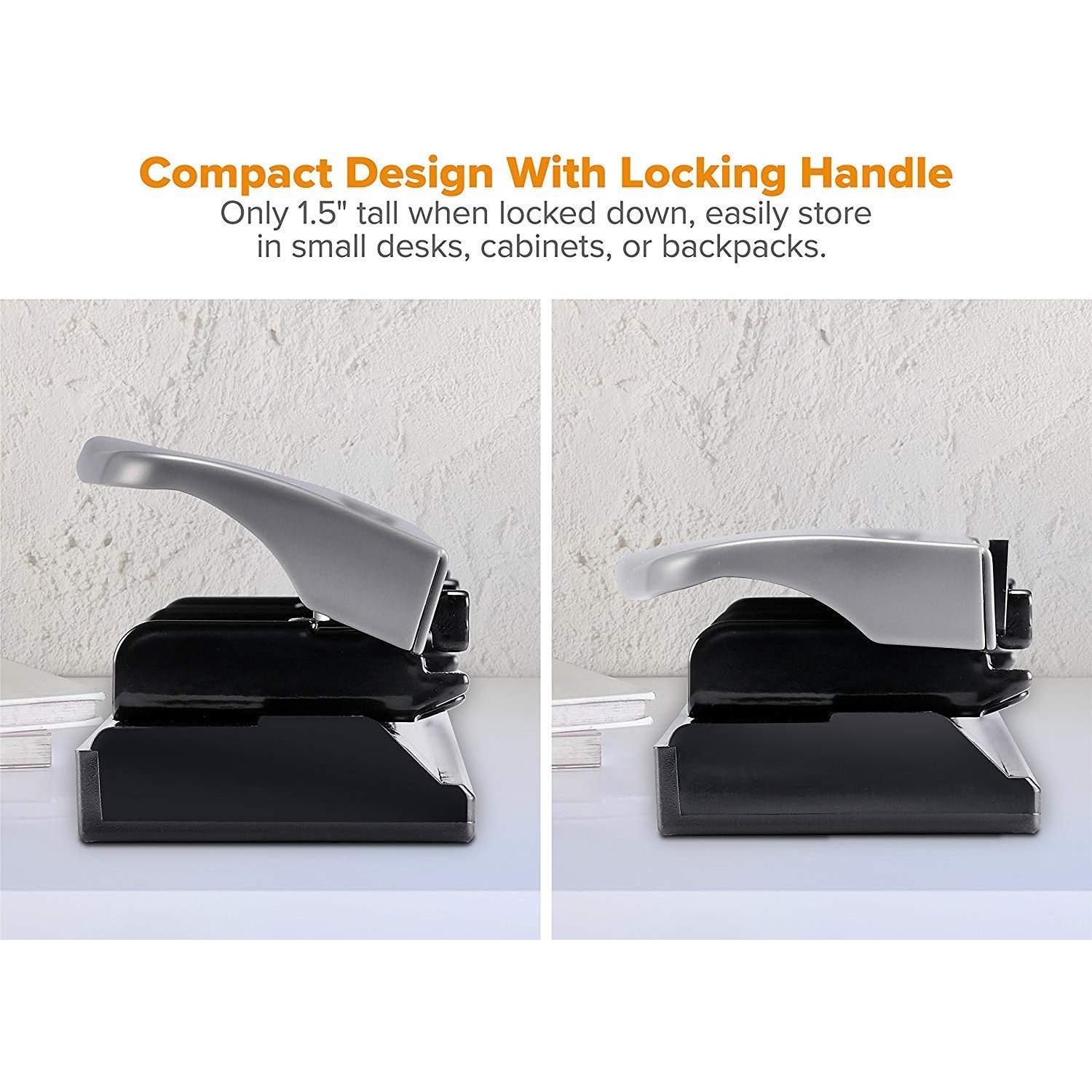 Perforadora Bostitch 3 Agujeros Metal 12 Hojas Gris