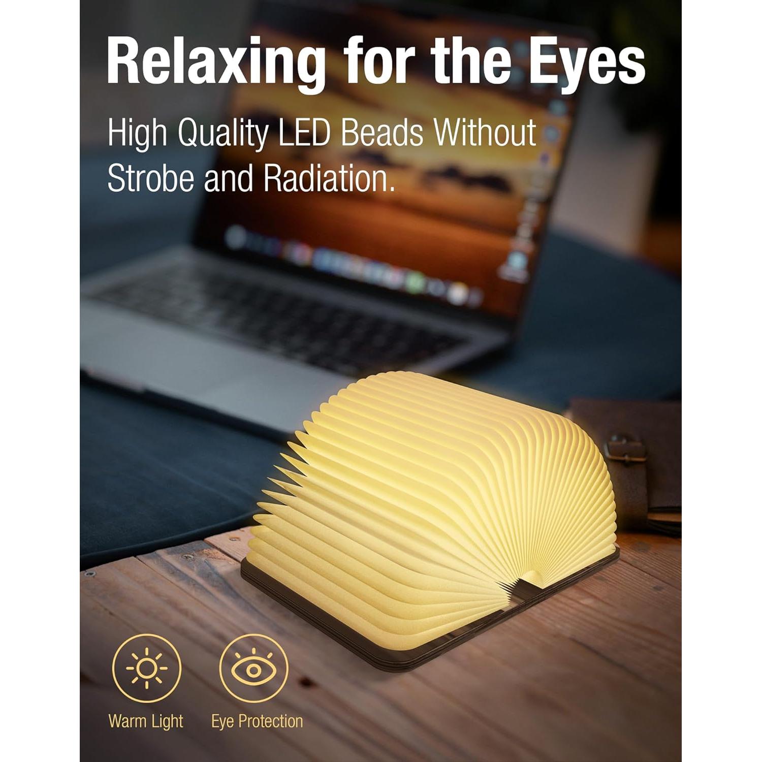 Lámpara de libro plegable LED ZBOLE Nuez 12x9.5cm