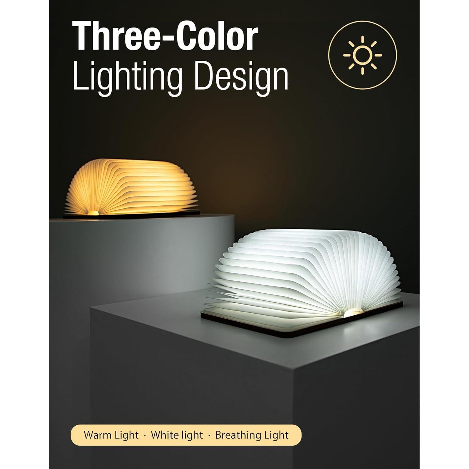 Lámpara de libro plegable LED ZBOLE Nuez 12x9.5cm