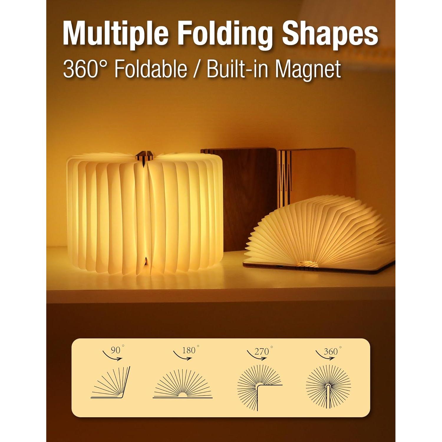 Lámpara de libro plegable LED ZBOLE Nuez 12x9.5cm