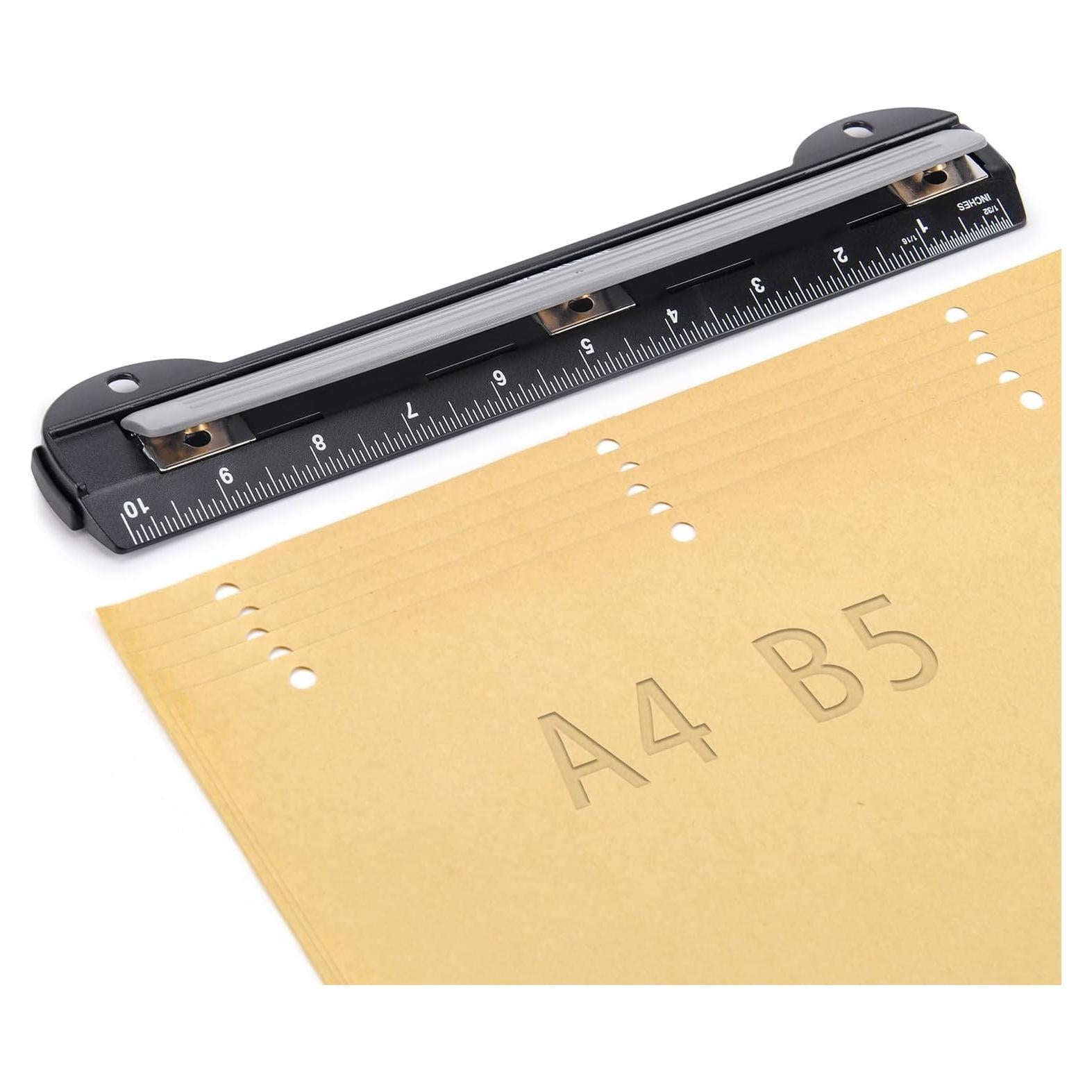 Perforador Manual WORKLION 3 Agujeros Negro 25.4 cm