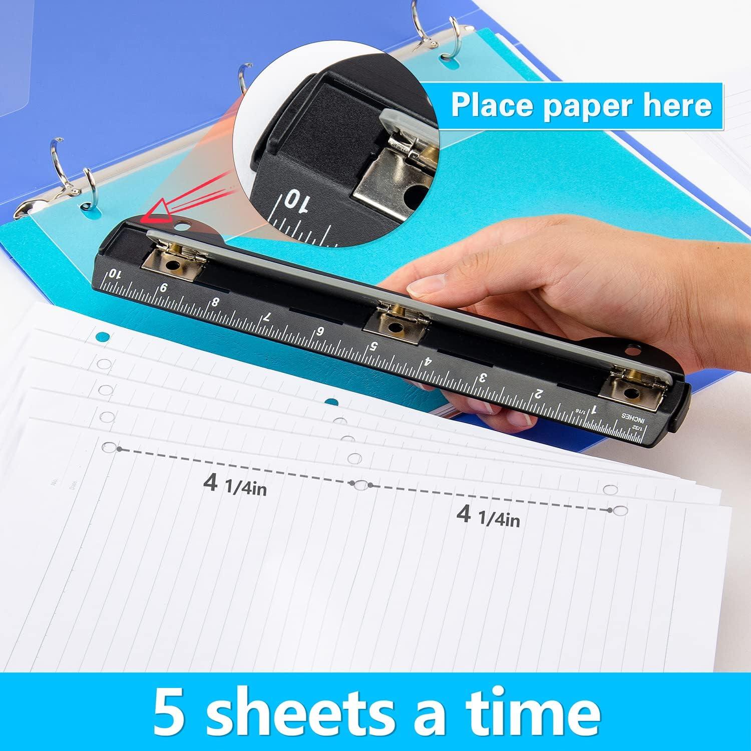 Perforador Manual WORKLION 3 Agujeros Negro 25.4 cm