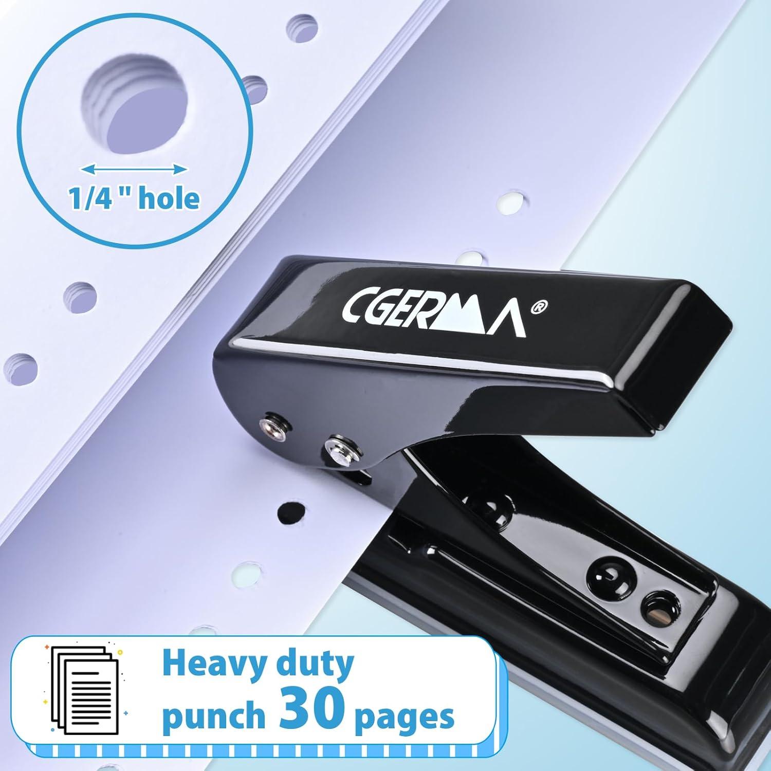 Perforadora de Un Solo Orificio Cgerma 30 Hojas 6.35 mm Negra