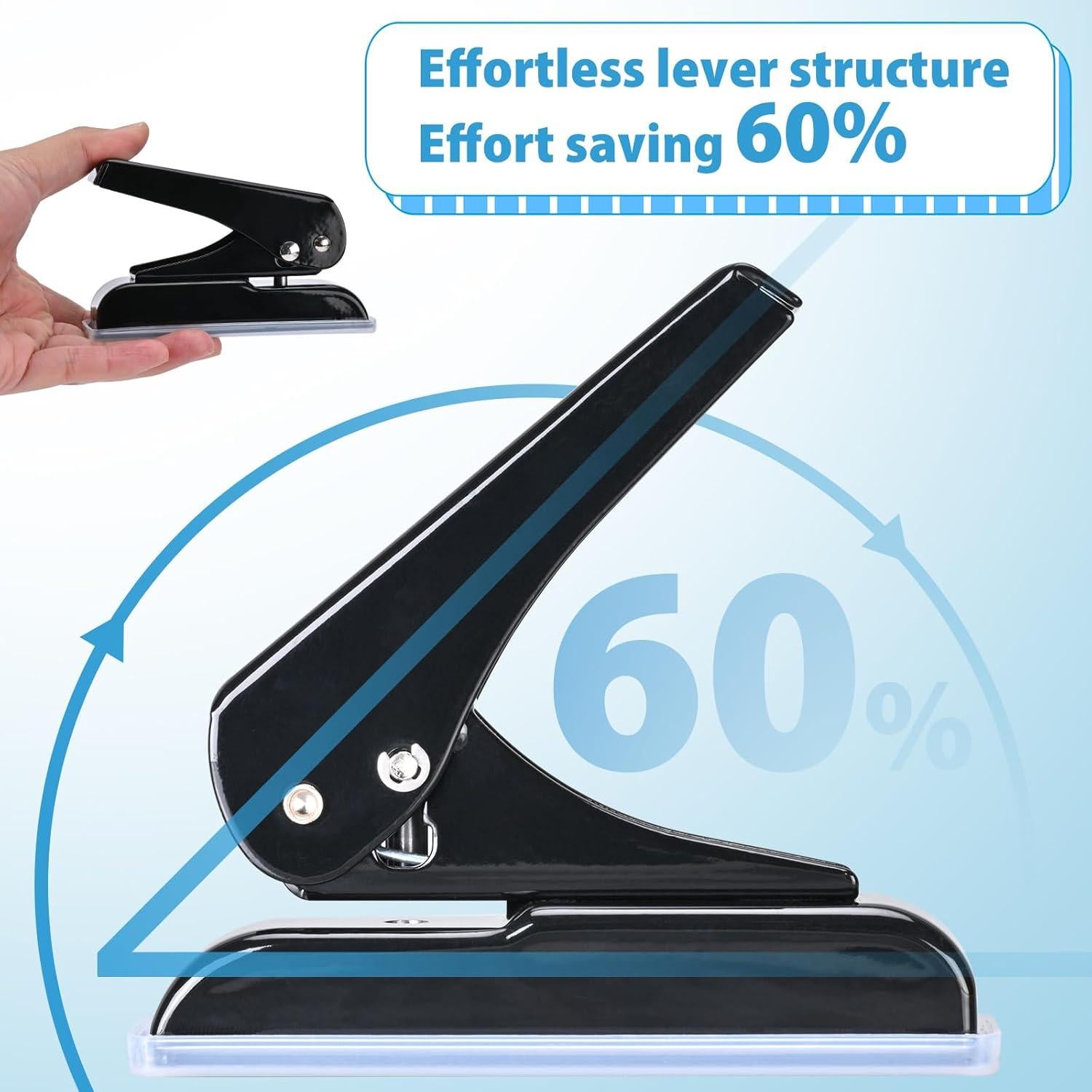 Perforadora de Un Solo Orificio Cgerma 30 Hojas 6.35 mm Negra