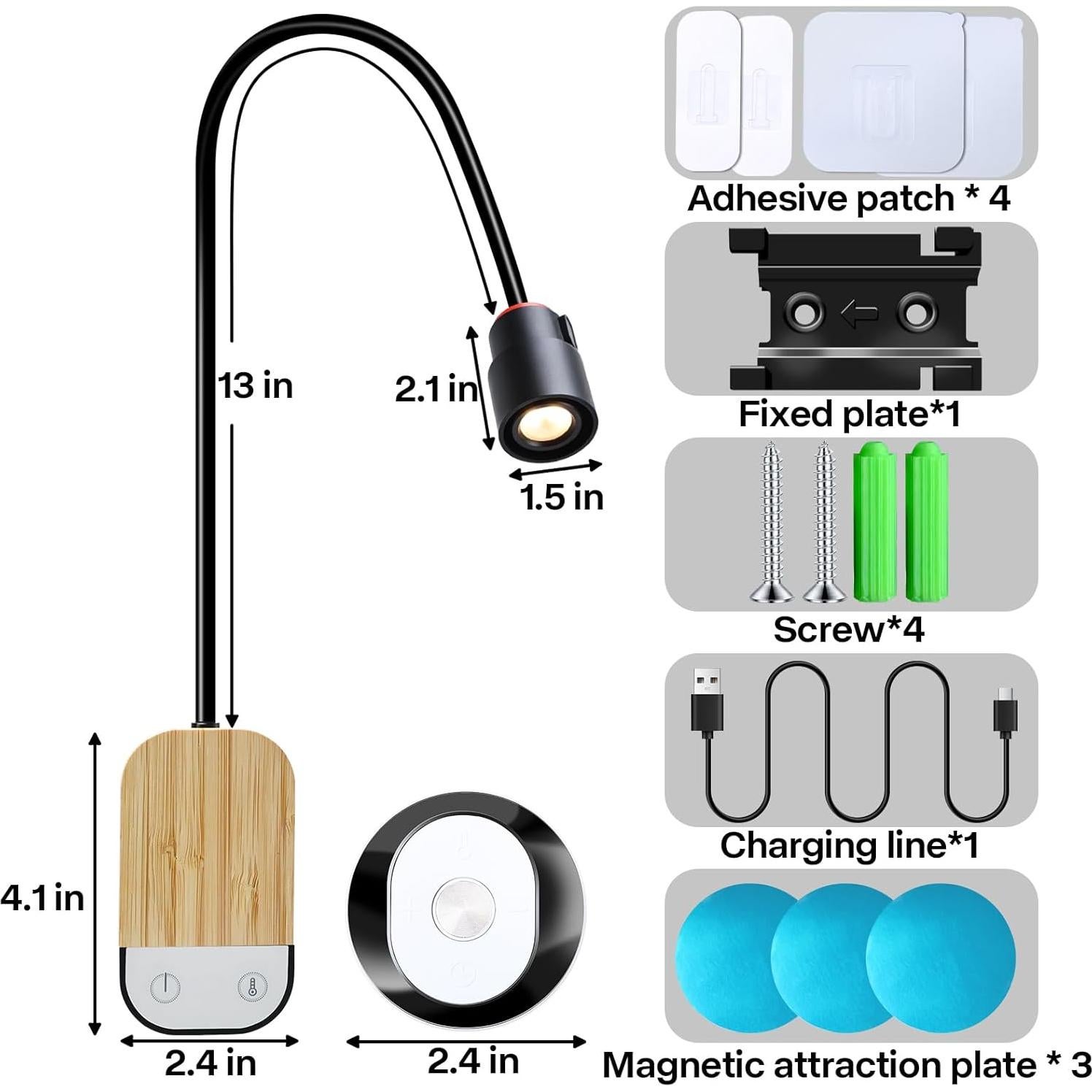 Luz de Lectura LED Osuke Montada en Pared con Control Táctil