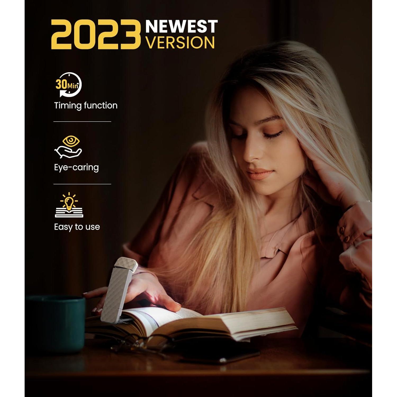 Luz de lectura recargable OPAUL LED con clip 5 niveles brillo