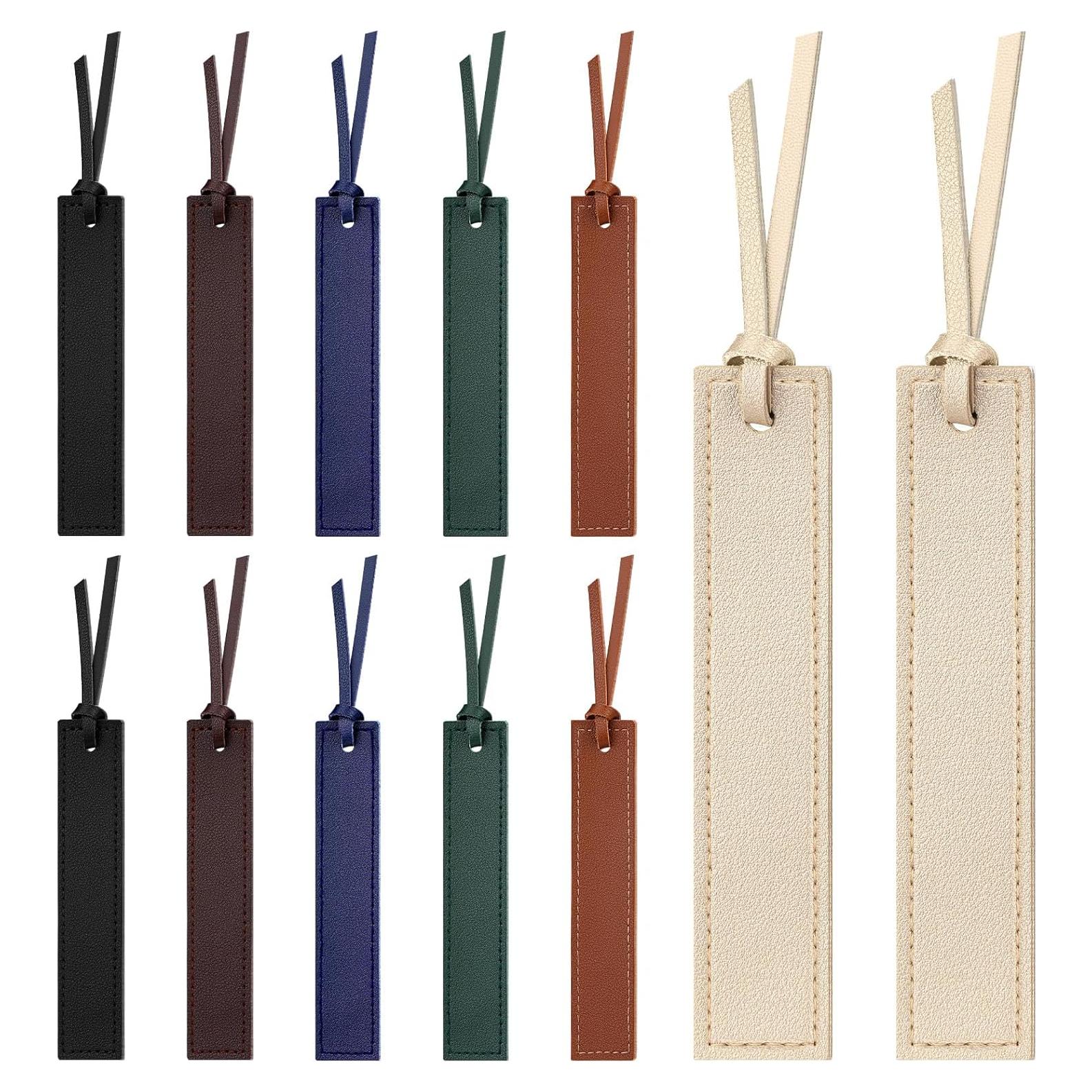 12 Piezas Marcadores de Páginas de Cuero Kdafio Personalizables