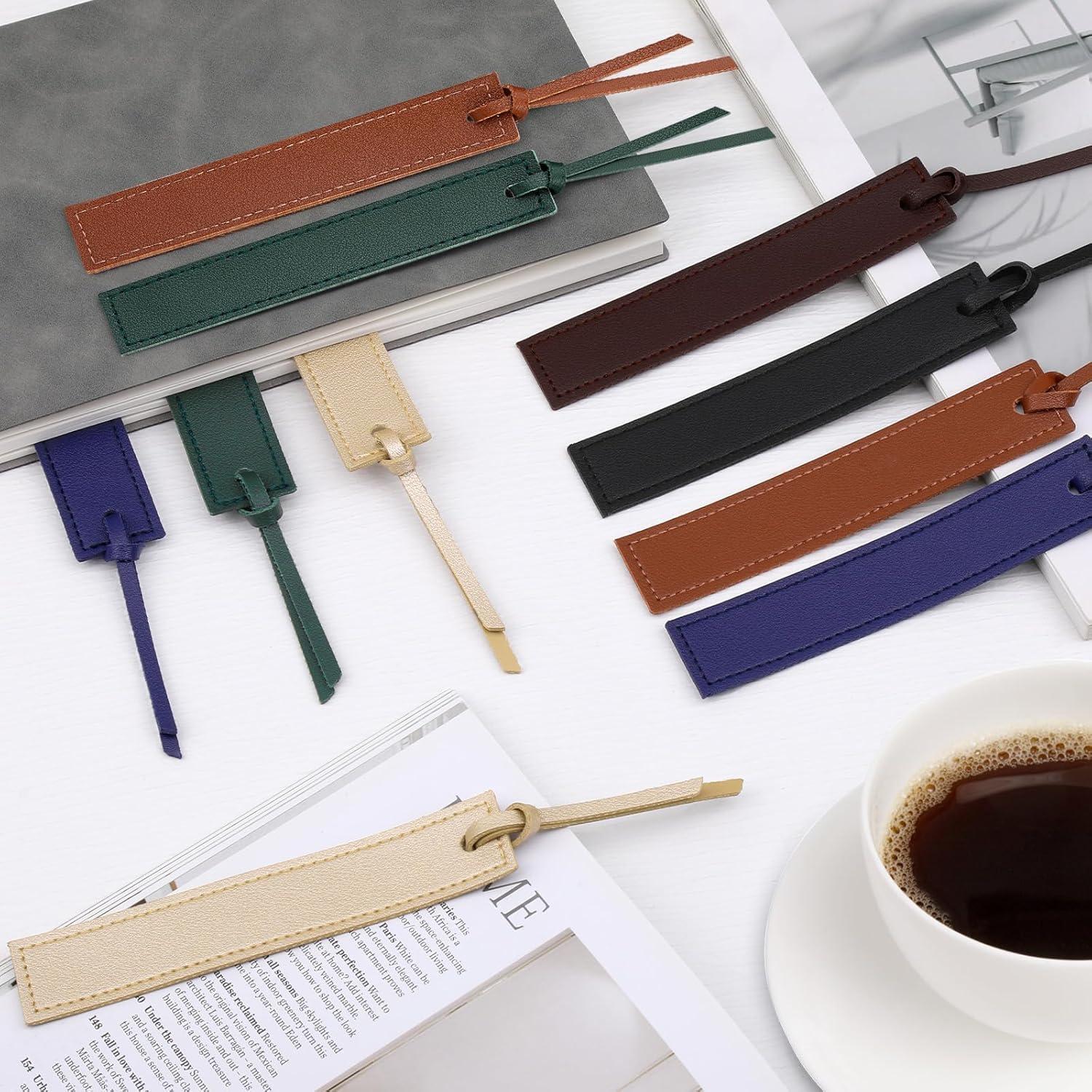 12 Piezas Marcadores de Páginas de Cuero Kdafio Personalizables