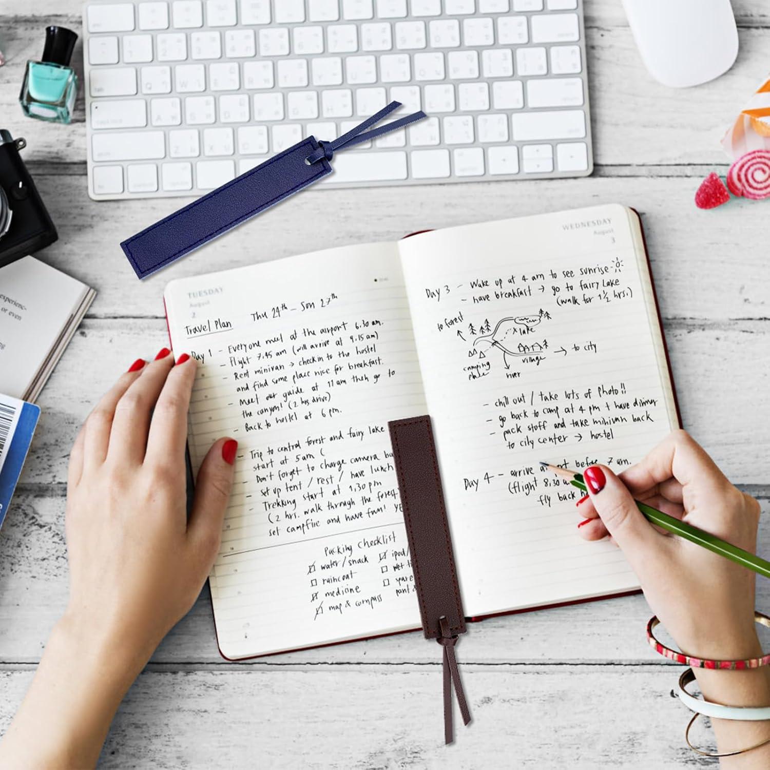 12 Piezas Marcadores de Páginas de Cuero Kdafio Personalizables