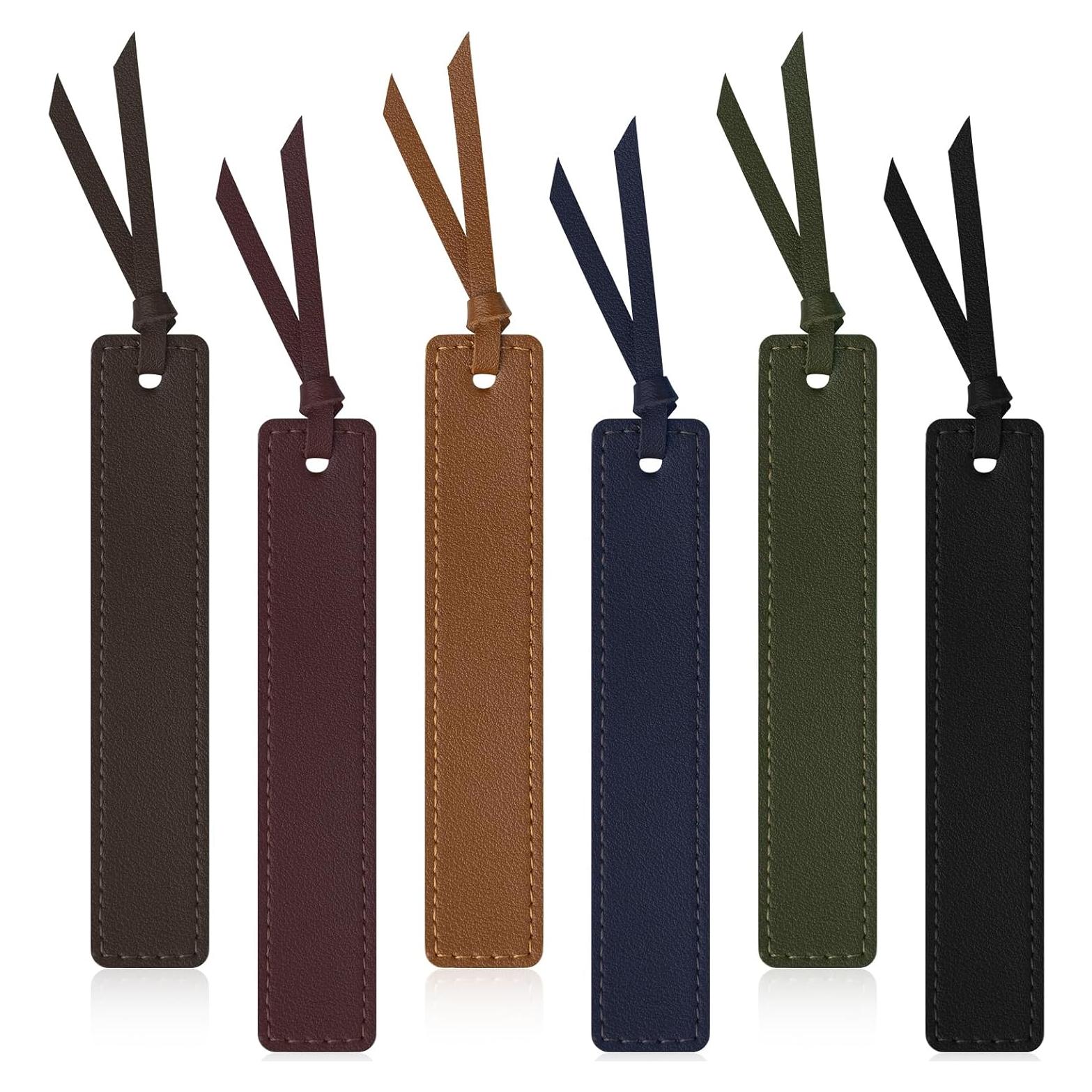 Marcadores de Piel PU MIXVOVA, 6 Pcs, 19.5 cm, Oscuro Retro