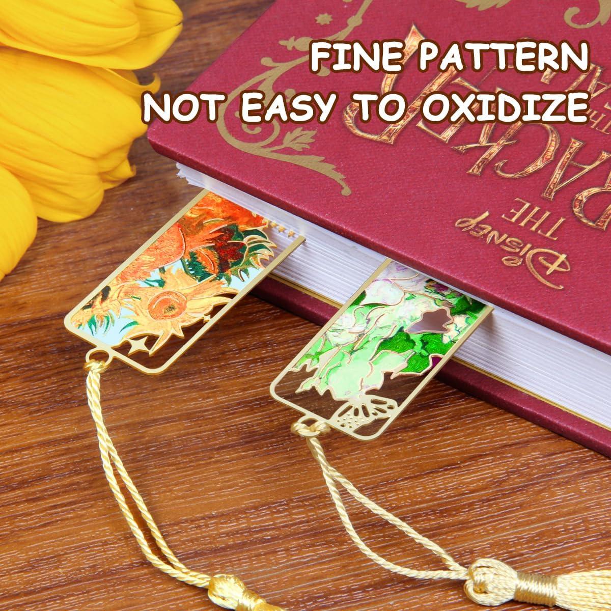 4 Marcadores de Libros de Metal Kinsound con Borlas Oro