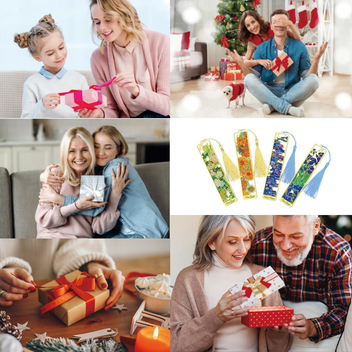 4 Marcadores de Libros de Metal Kinsound con Borlas Oro