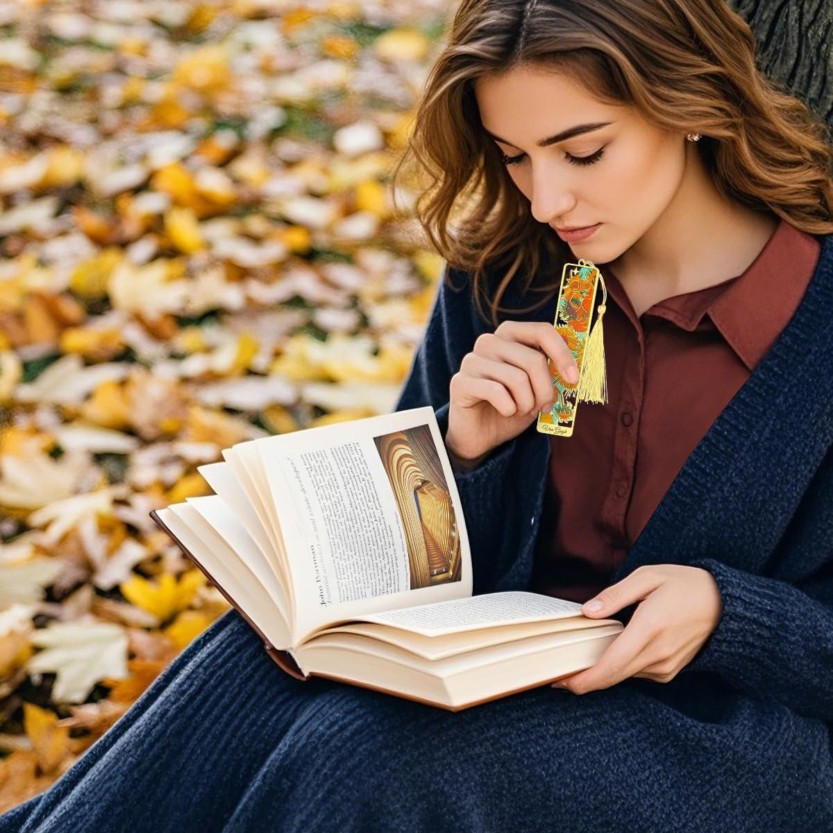 4 Marcadores de Libros de Metal Kinsound con Borlas Oro